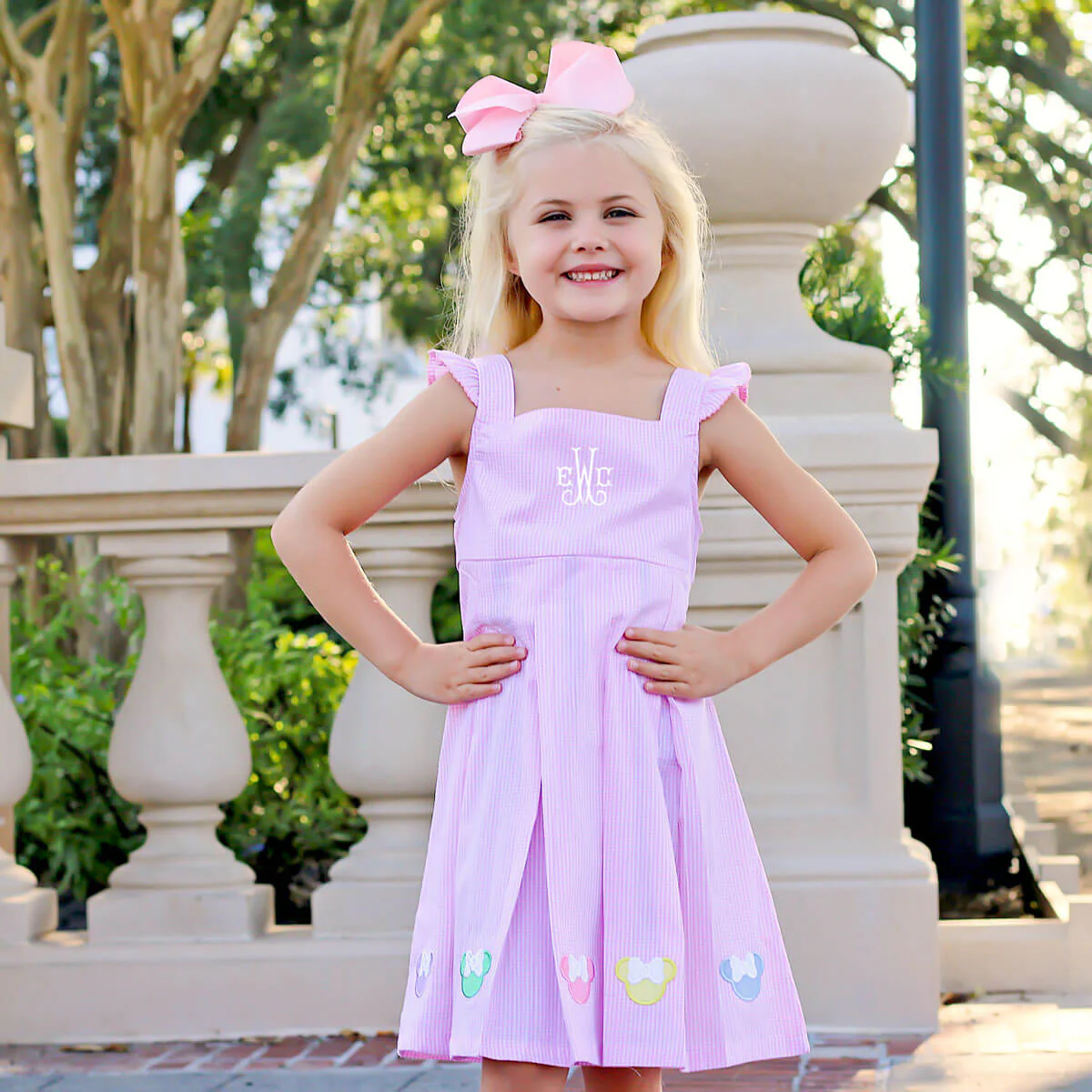 Pastel Mouse Ears Pink Gingham Chloe Dress - Image 2