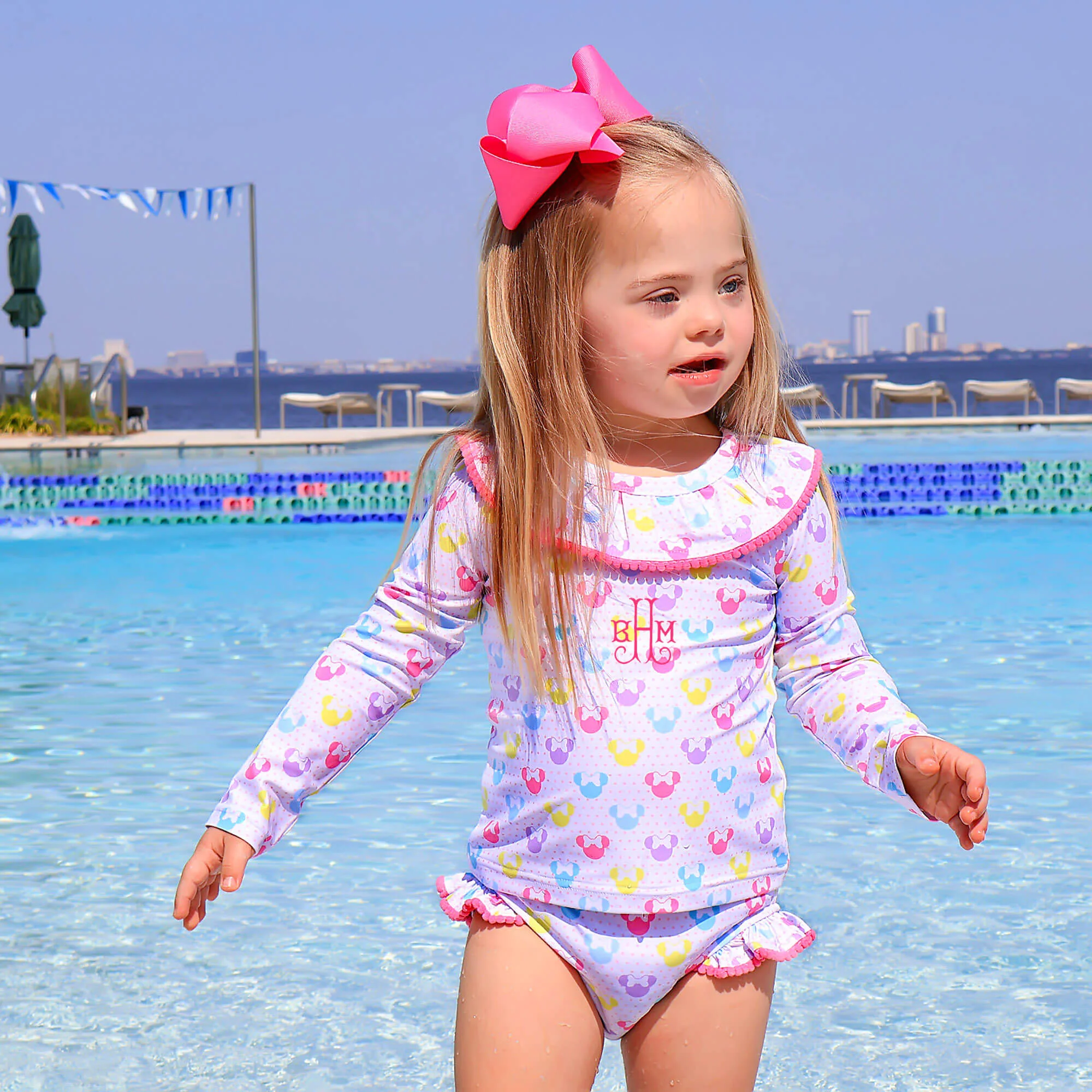 Pastel Mouse Ears Print Rash Guard Set - Image 3