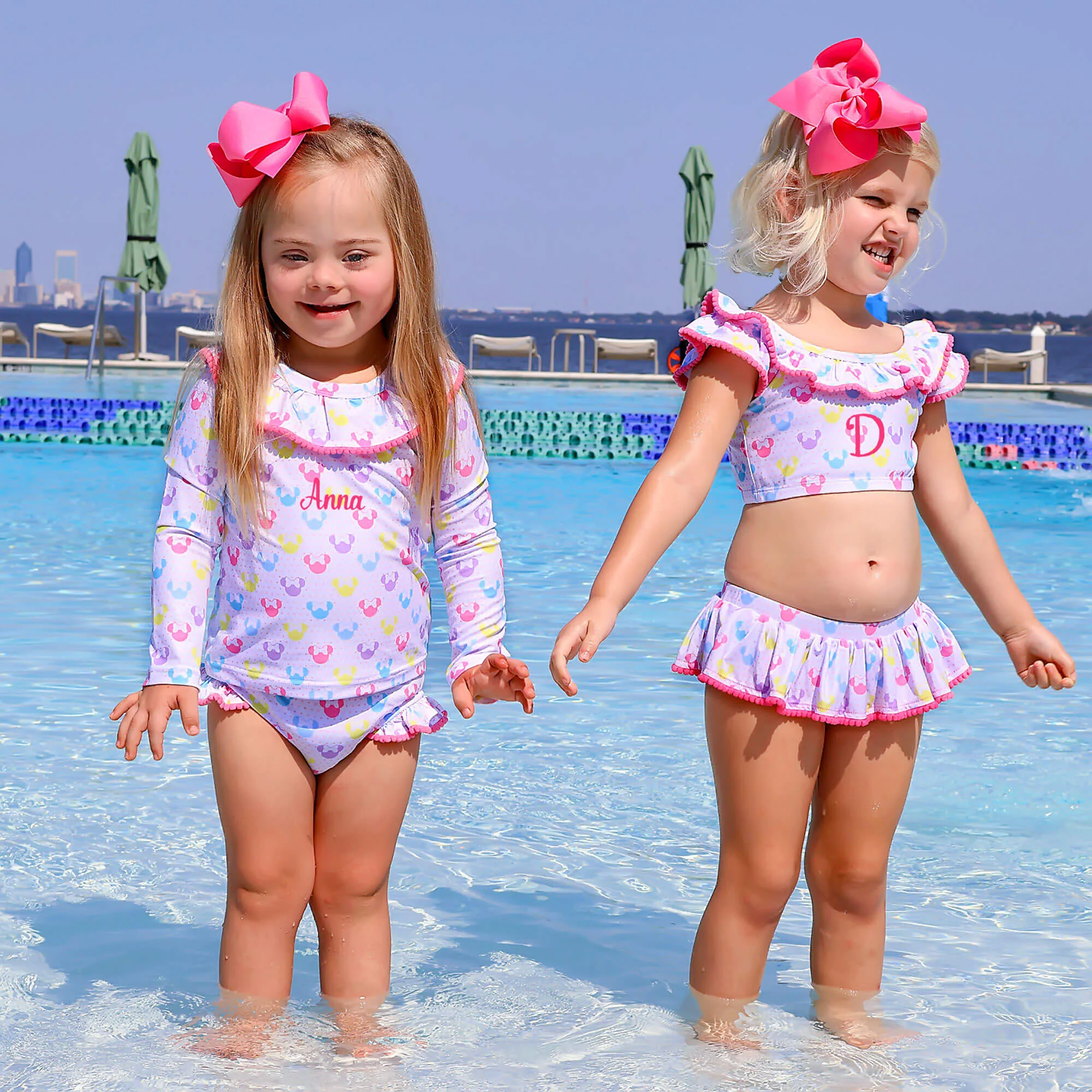 Pastel Mouse Ears Print Rash Guard Set - Image 5
