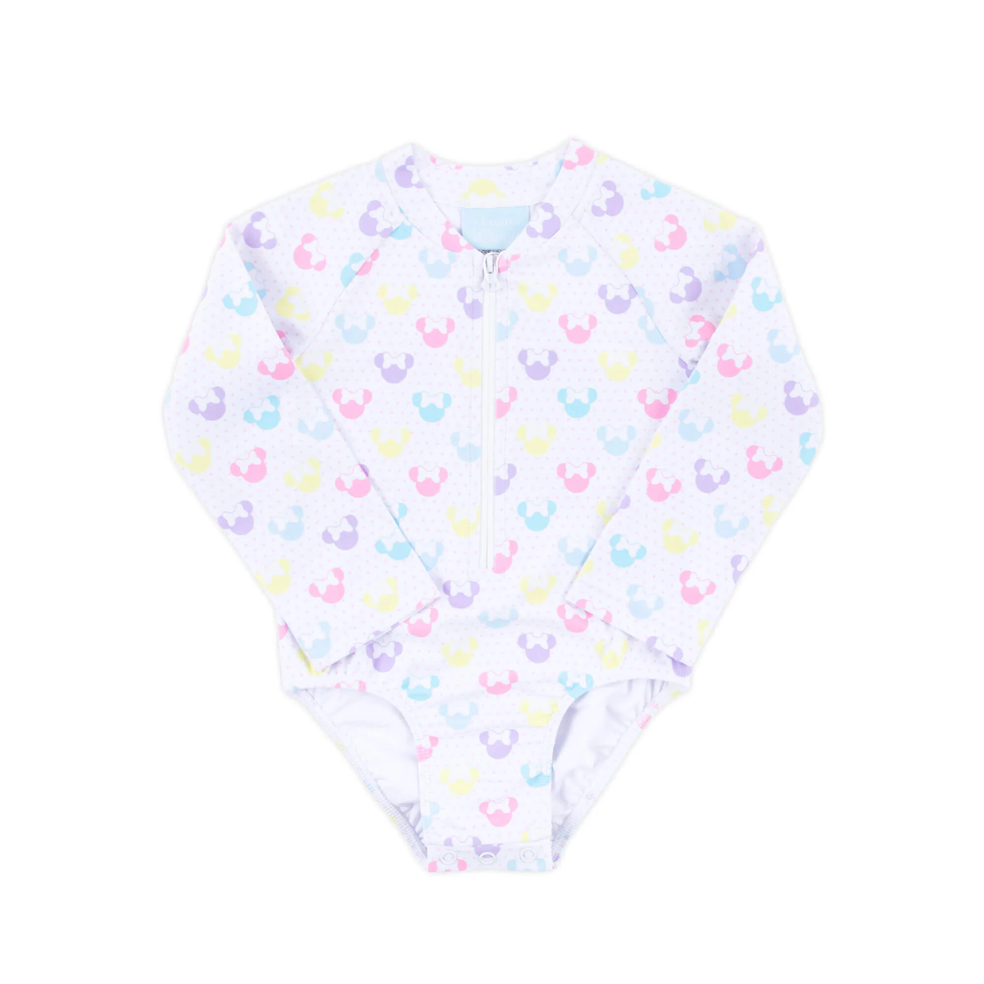 Pastel Mouse Ears Print Rash Guard Swimsuit - Image 4