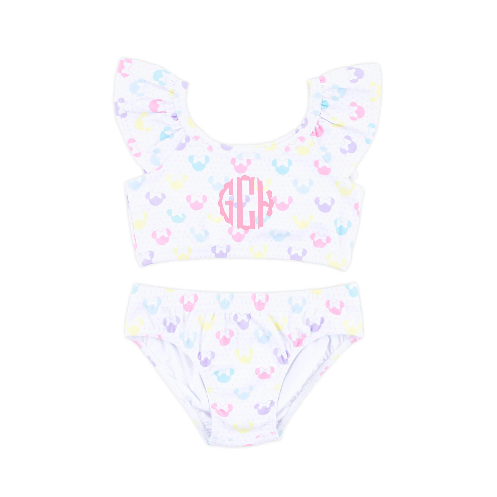 Pastel Mouse Ears Print Two Piece Swimsuit - Image 2