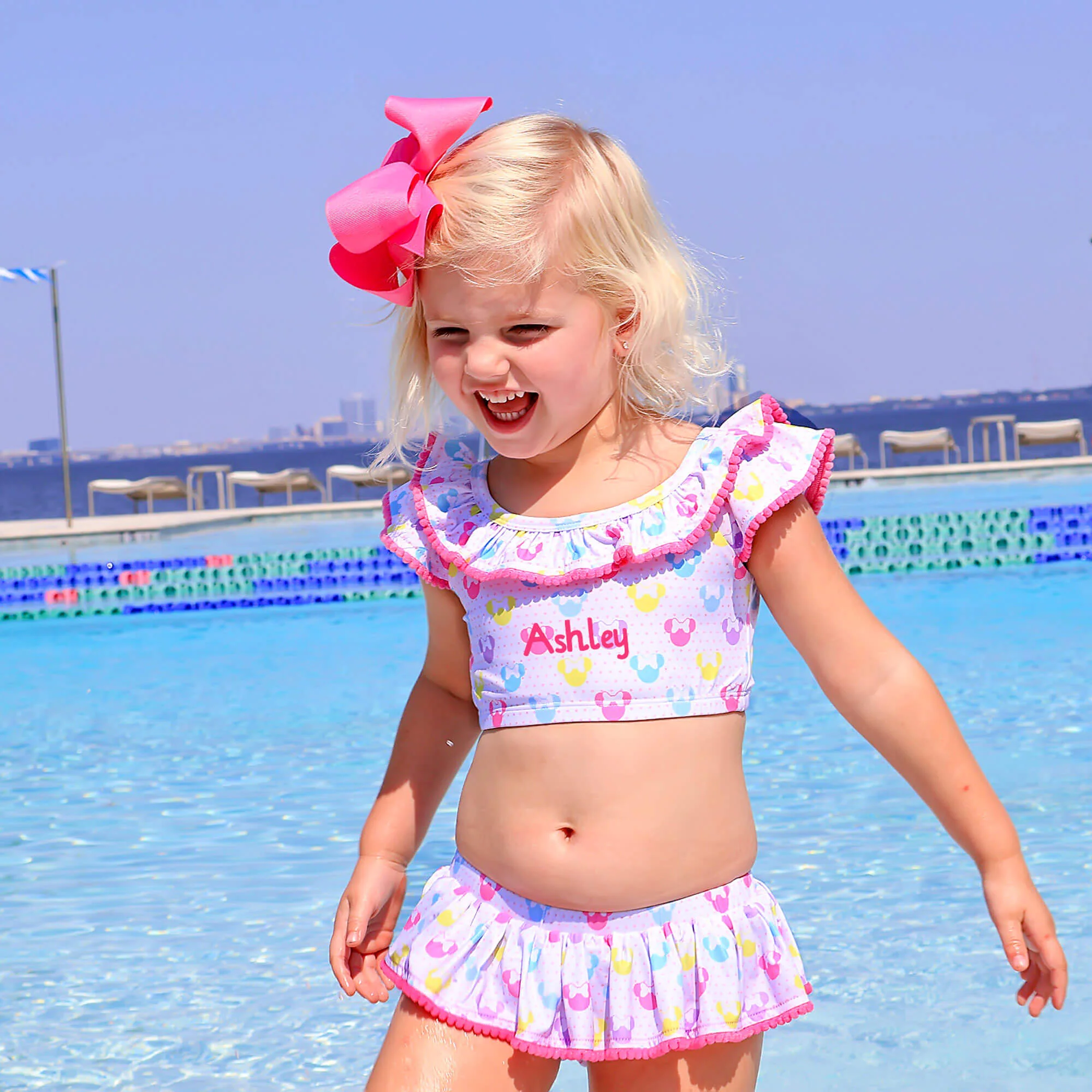 Pastel Mouse Ears Print Two Piece Swimsuit - Image 3