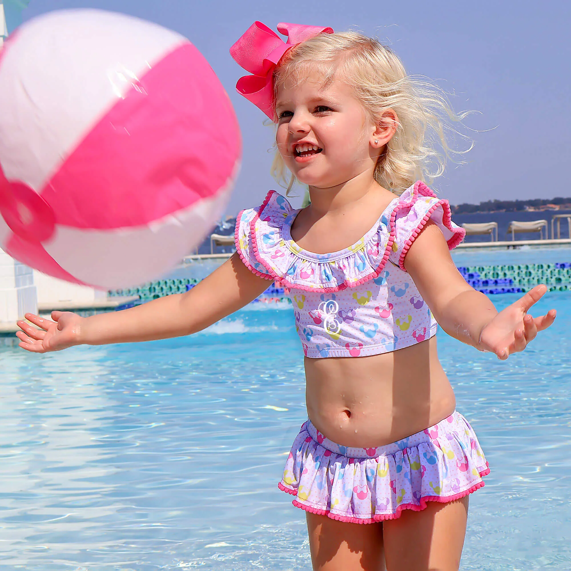 Pastel Mouse Ears Print Two Piece Swimsuit - Image 6