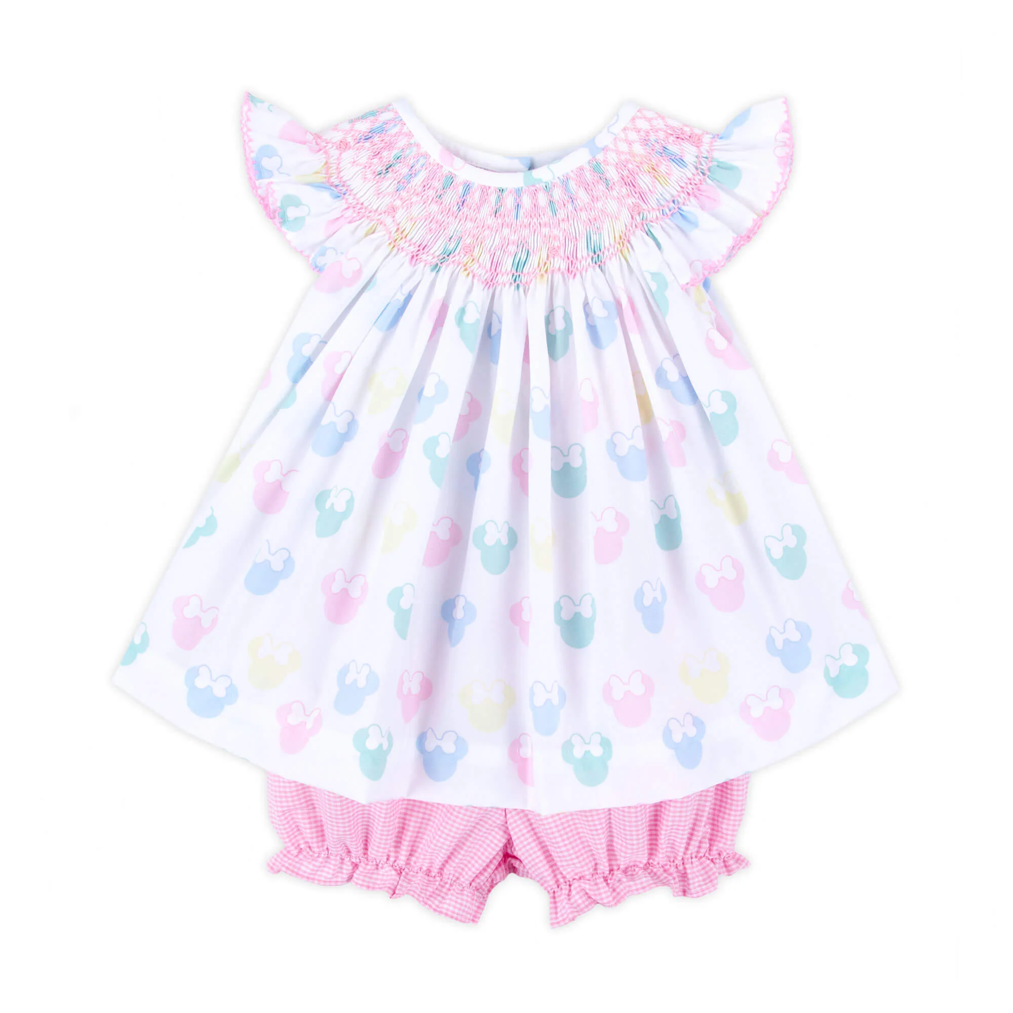 Pastel Mouse Ears Smocked Bloomer Set - Image 3