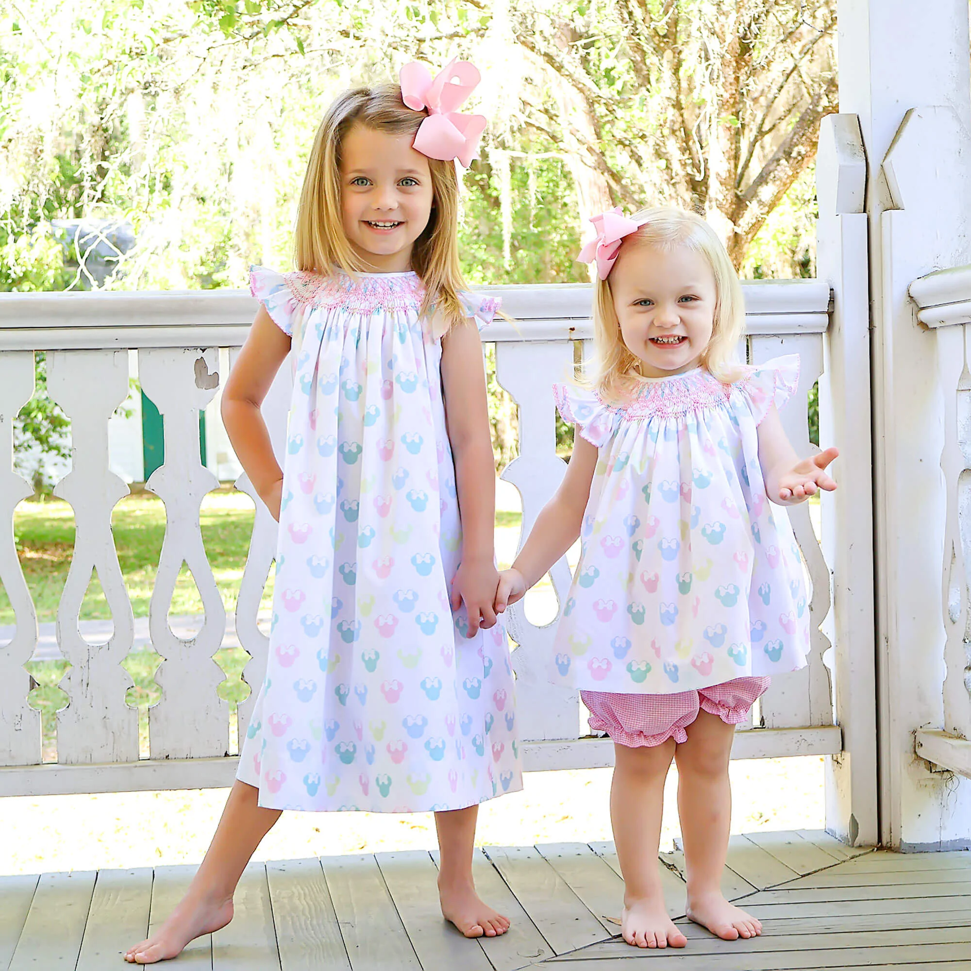 Pastel Mouse Ears Smocked Bloomer Set - Image 4