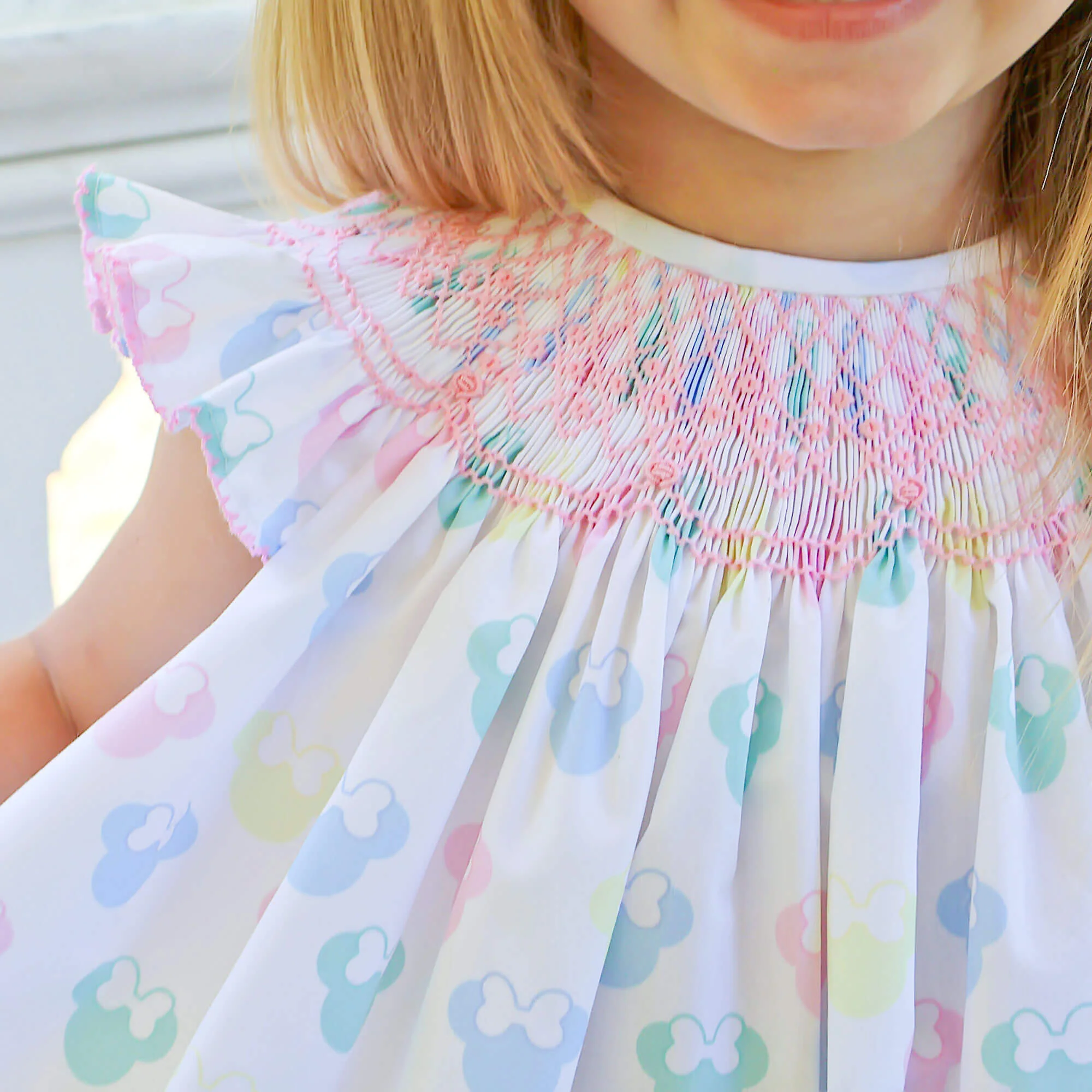 Pastel Mouse Ears Smocked Dress - Image 2