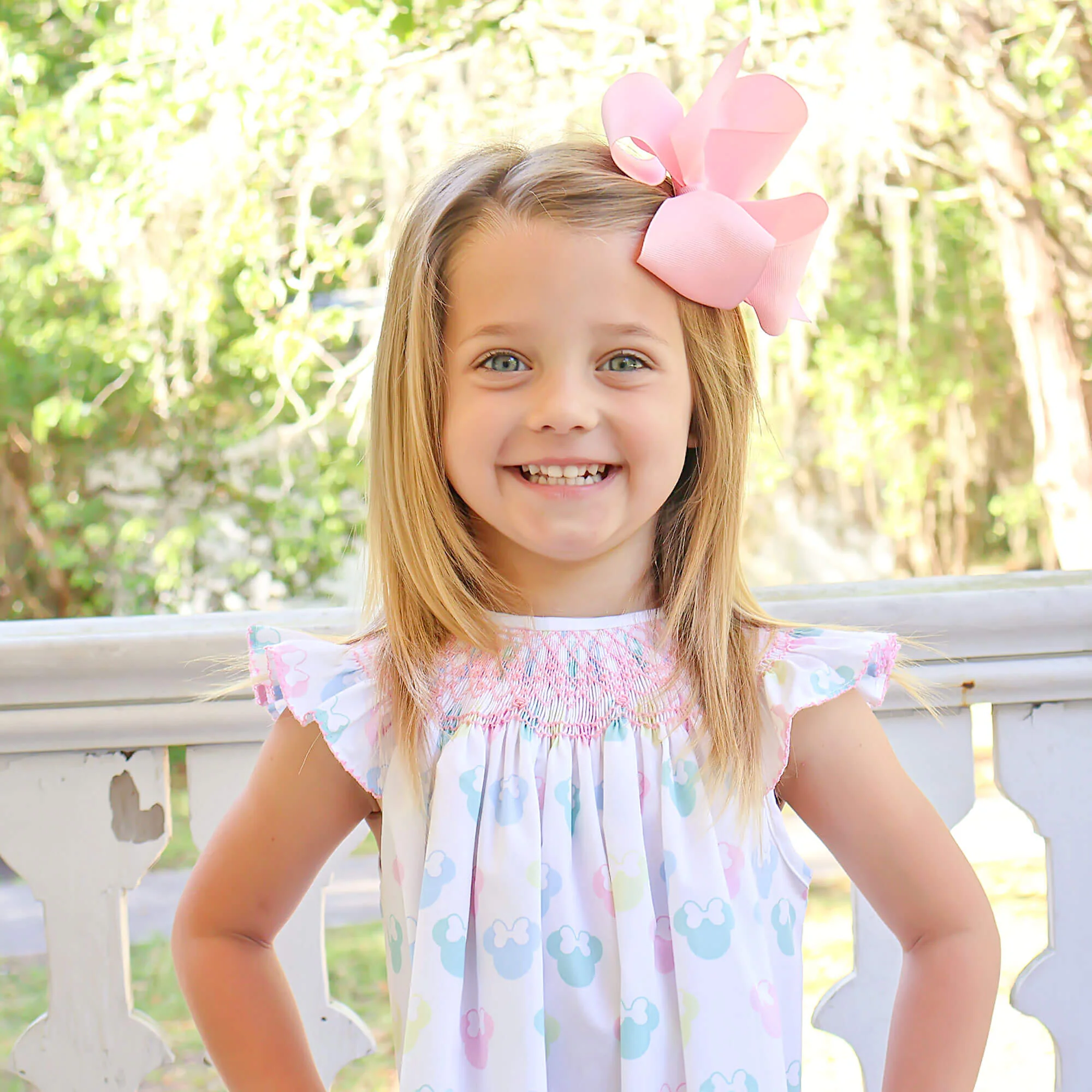 Pastel Mouse Ears Smocked Dress - Image 4