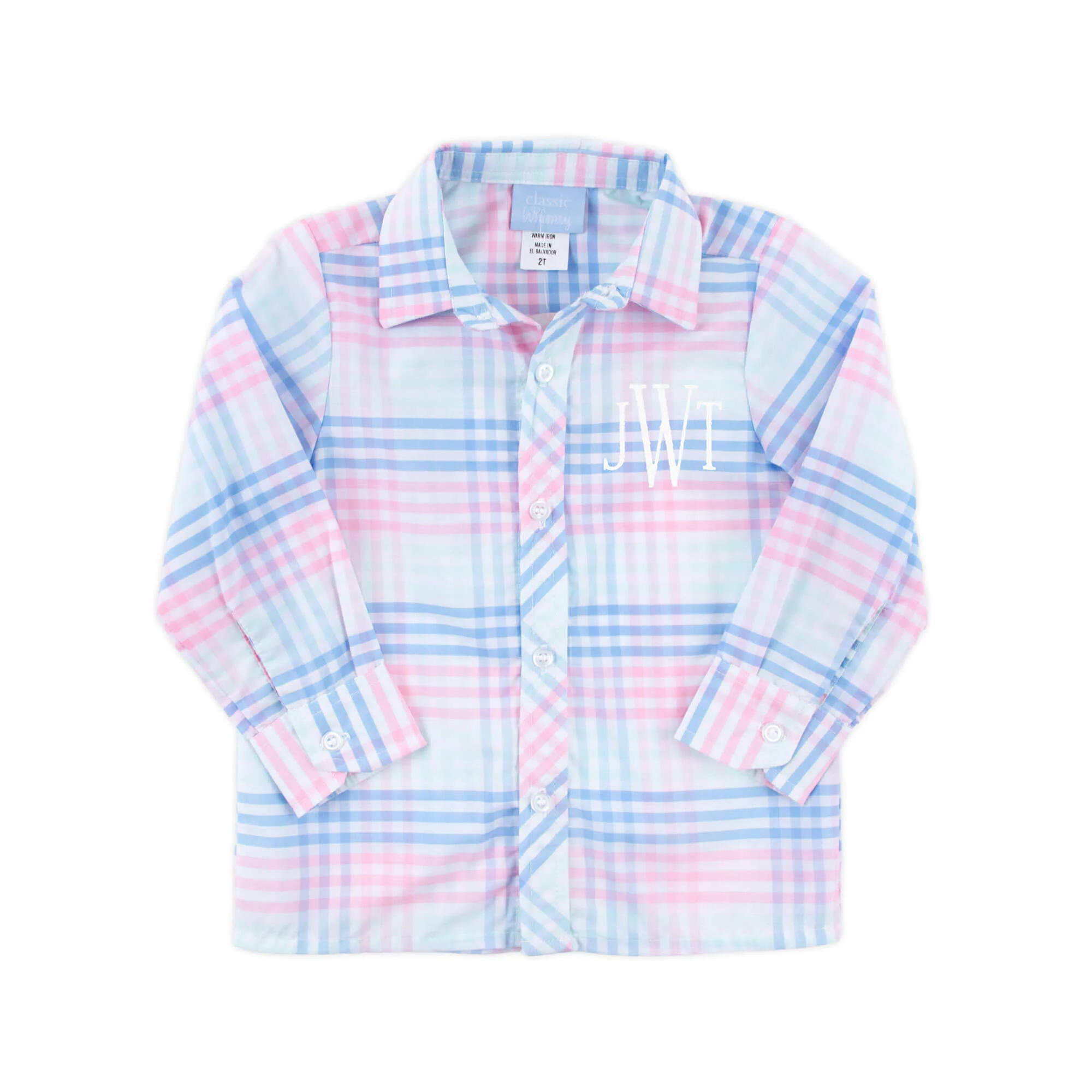 Pastel Plaid Button Down Shirt - Image 2