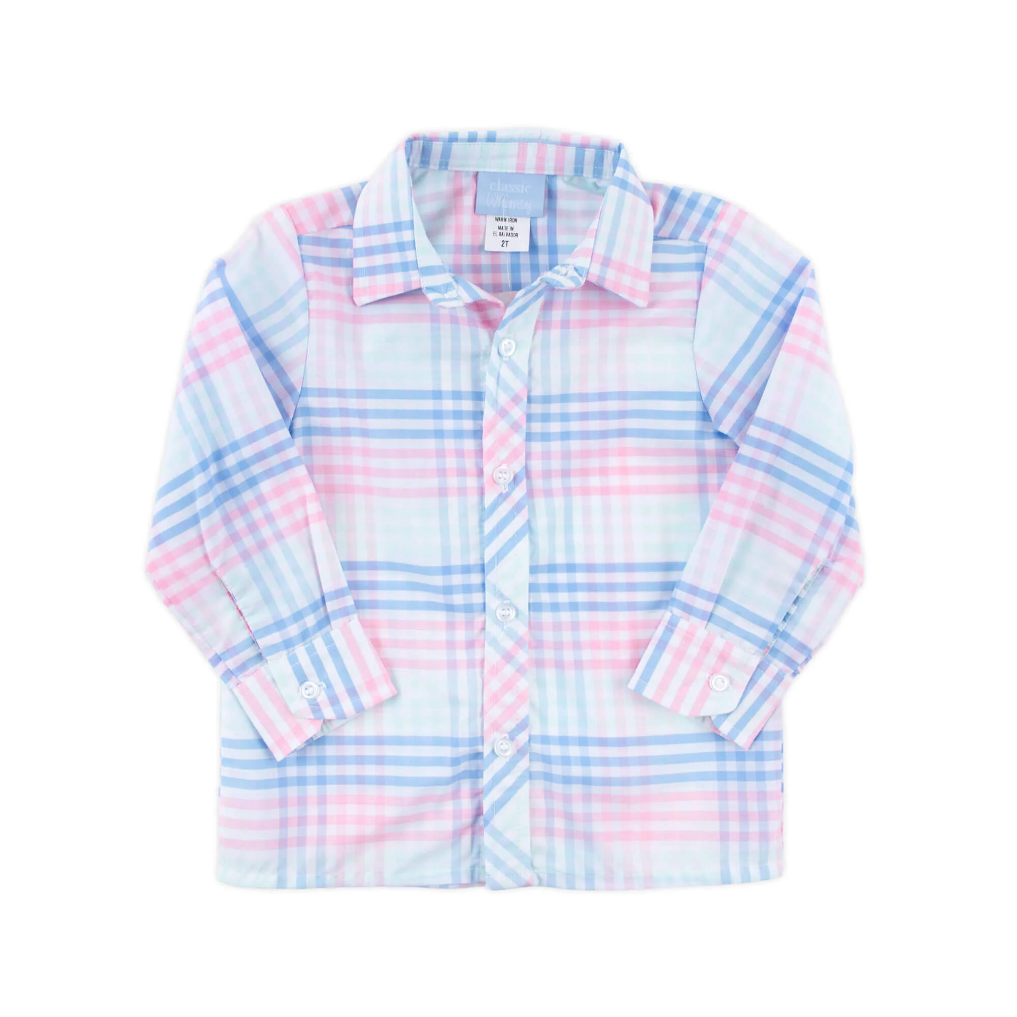 Pastel Plaid Button Down Shirt - Image 4
