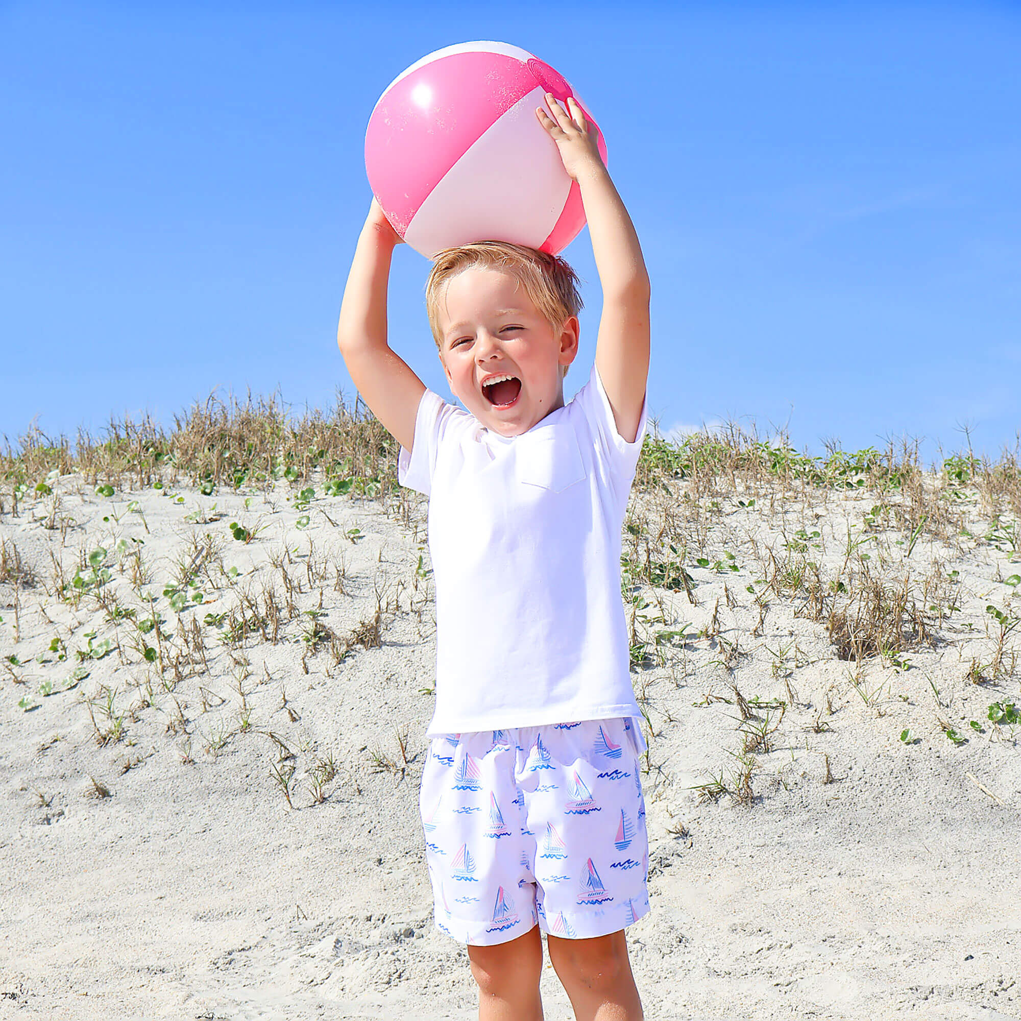 Pastel Sailboat Blue Shorts - Image 2