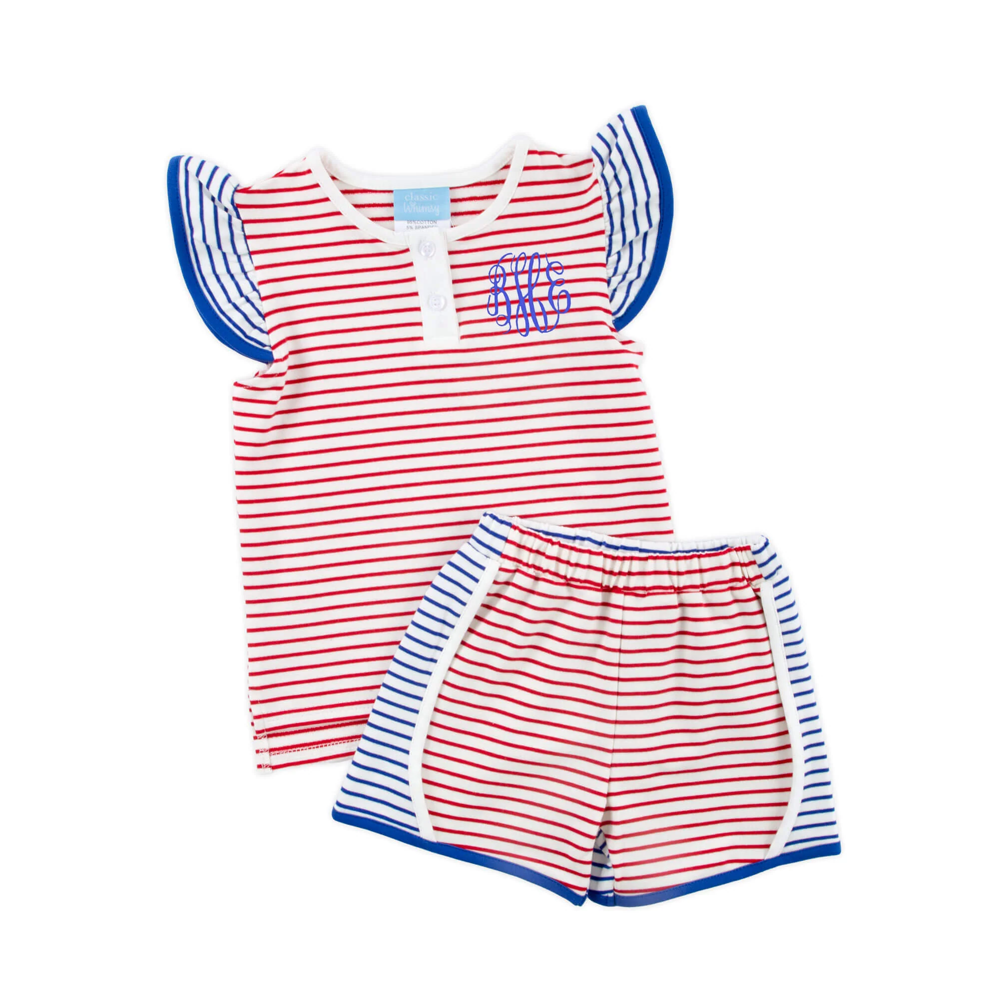 Patriotic Colorblock Jade Short Set - Image 2