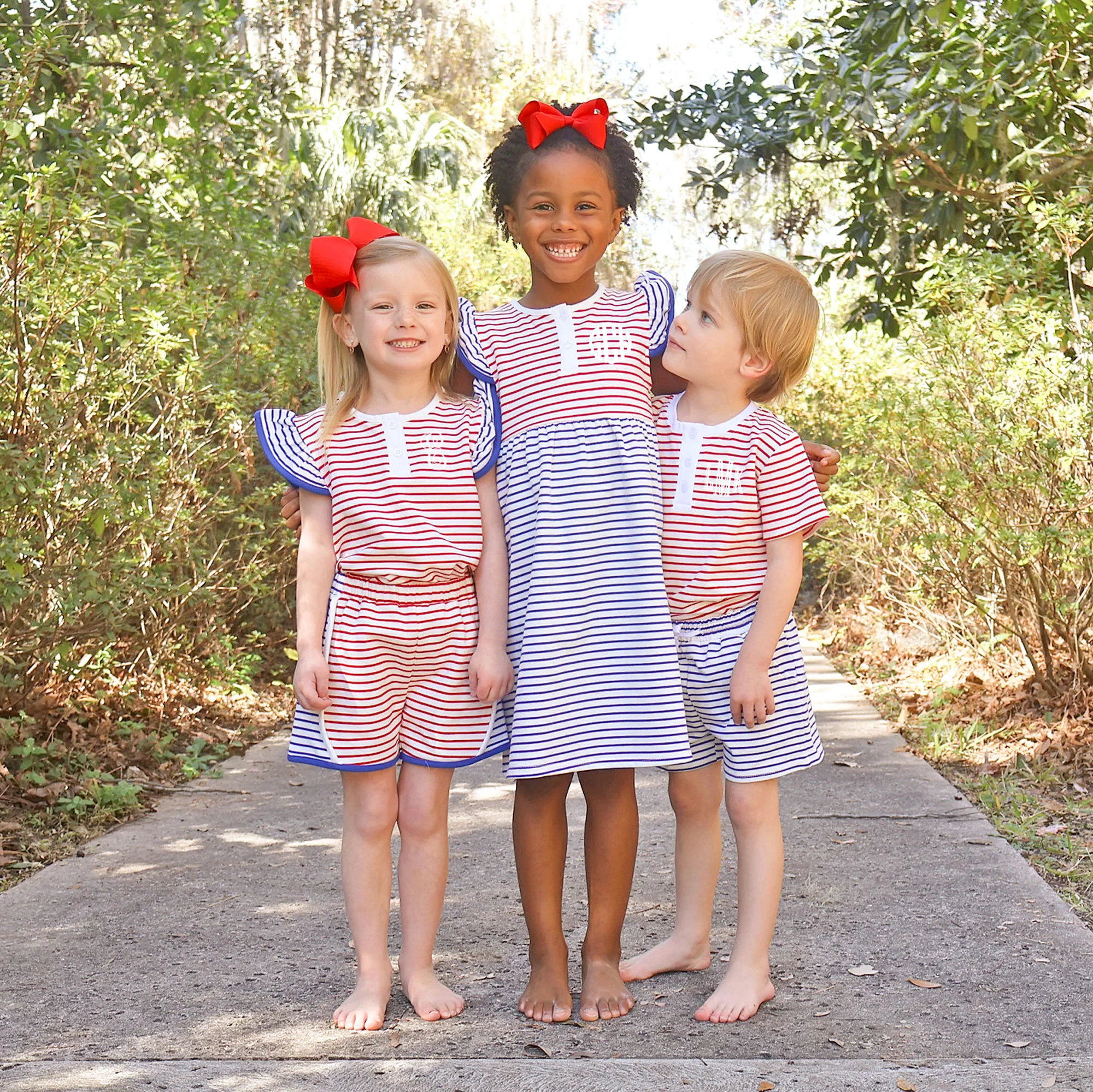 Patriotic Colorblock Jade Short Set - Image 3