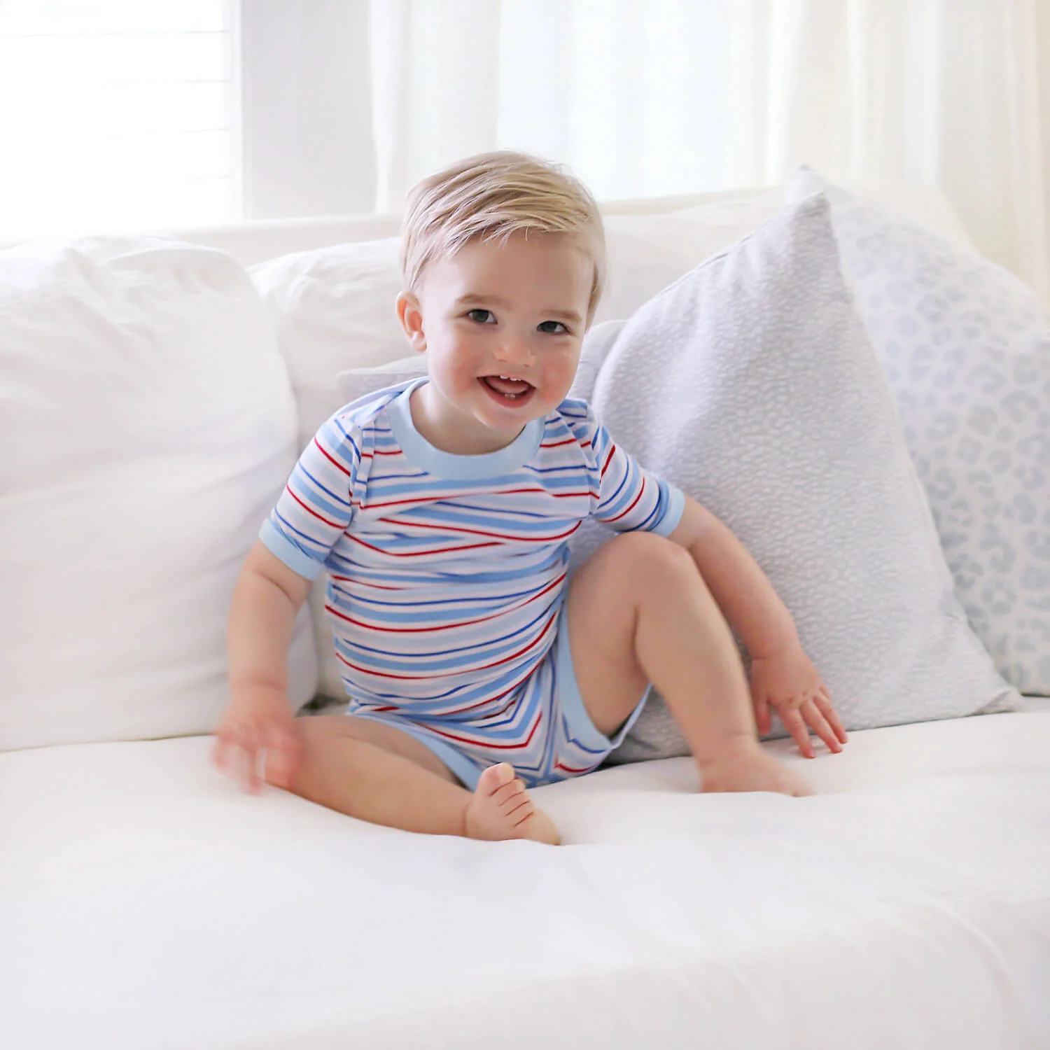Patriotic Play Red & Blue Stripe Short Pajamas - Image 10