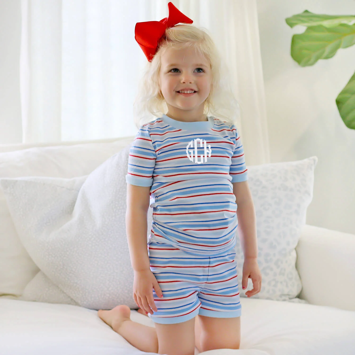 Patriotic Play Red & Blue Stripe Short Pajamas - Image 3