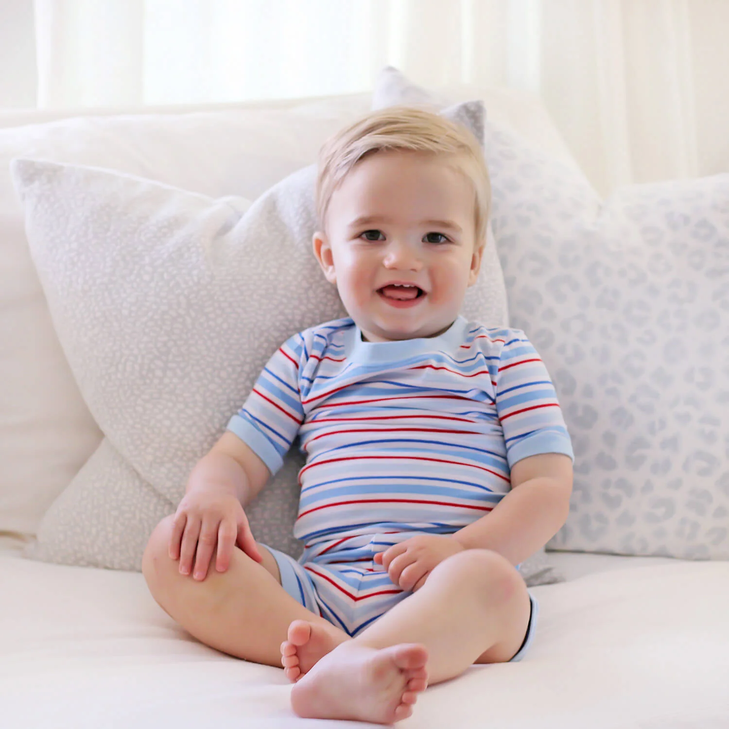 Patriotic Play Red & Blue Stripe Short Pajamas - Image 4