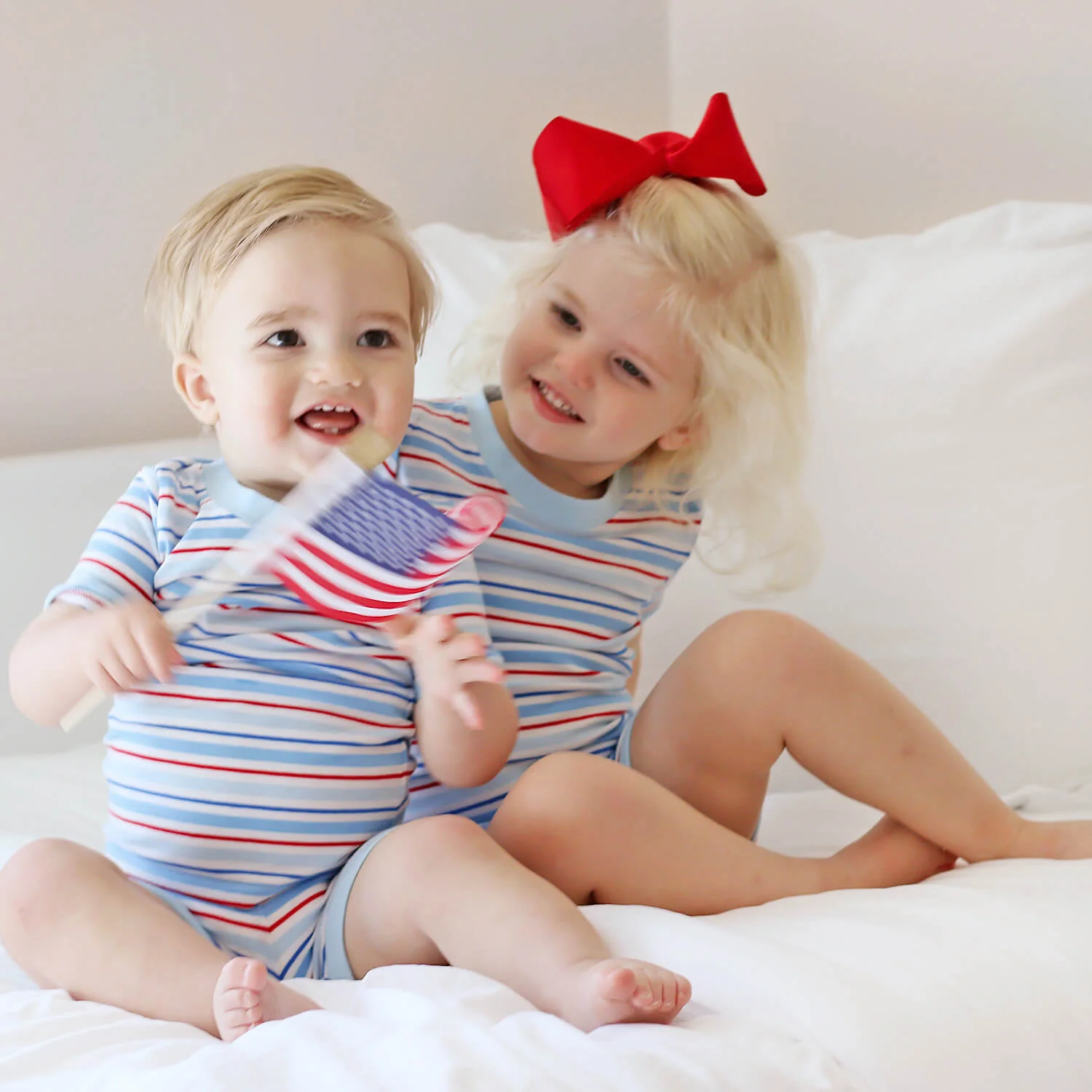 Patriotic Play Red & Blue Stripe Short Pajamas - Image 5