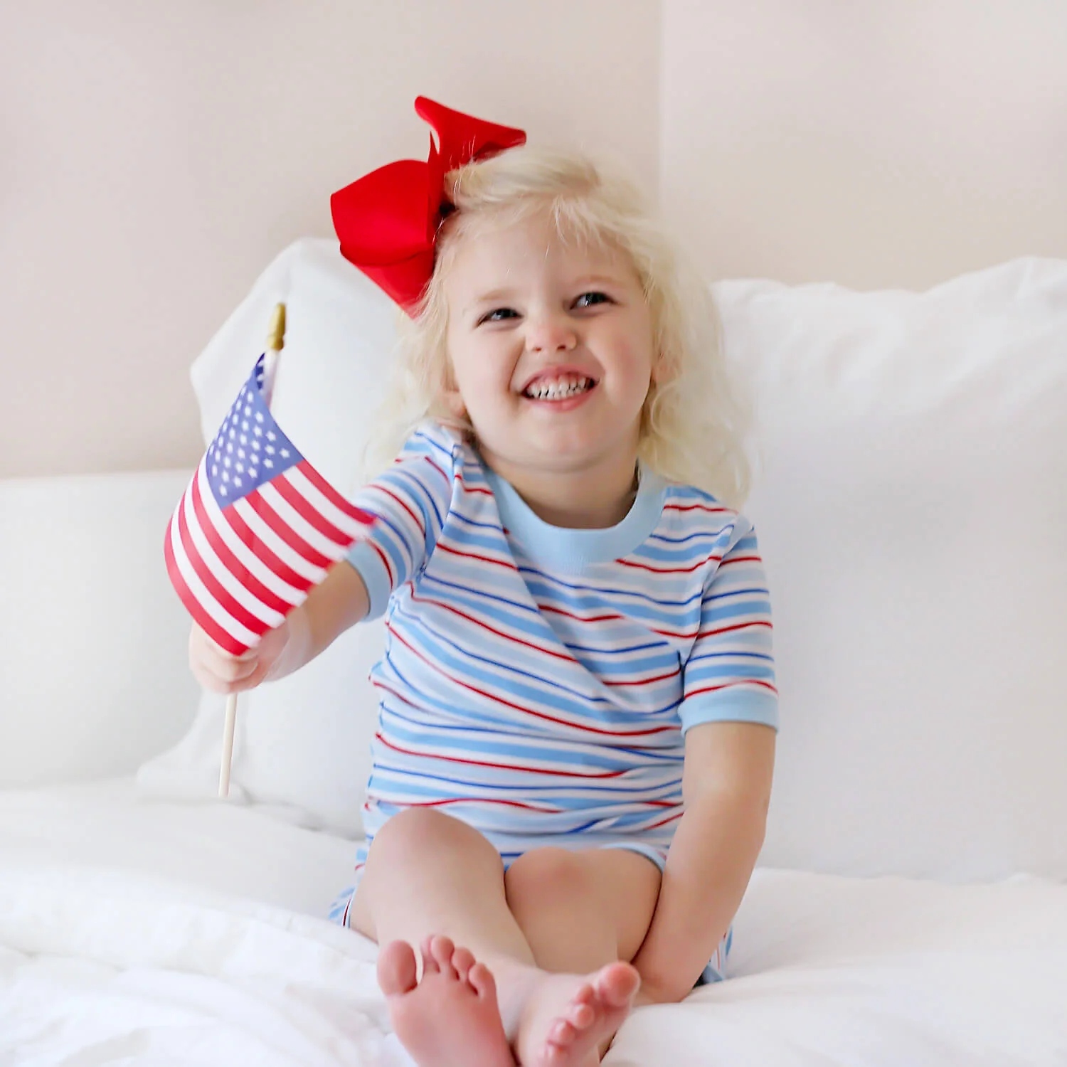 Patriotic Play Red & Blue Stripe Short Pajamas - Image 6