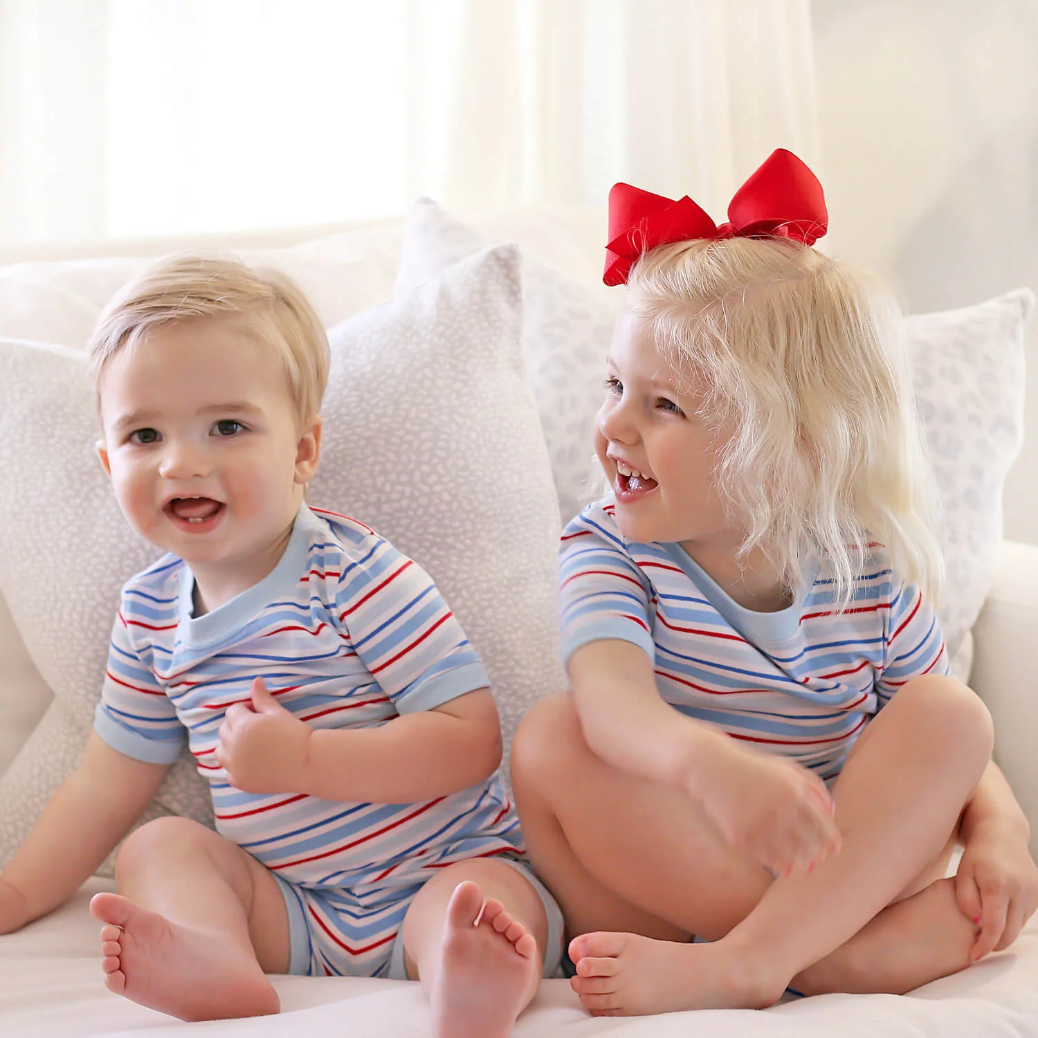 Patriotic Play Red & Blue Stripe Short Pajamas - Image 9