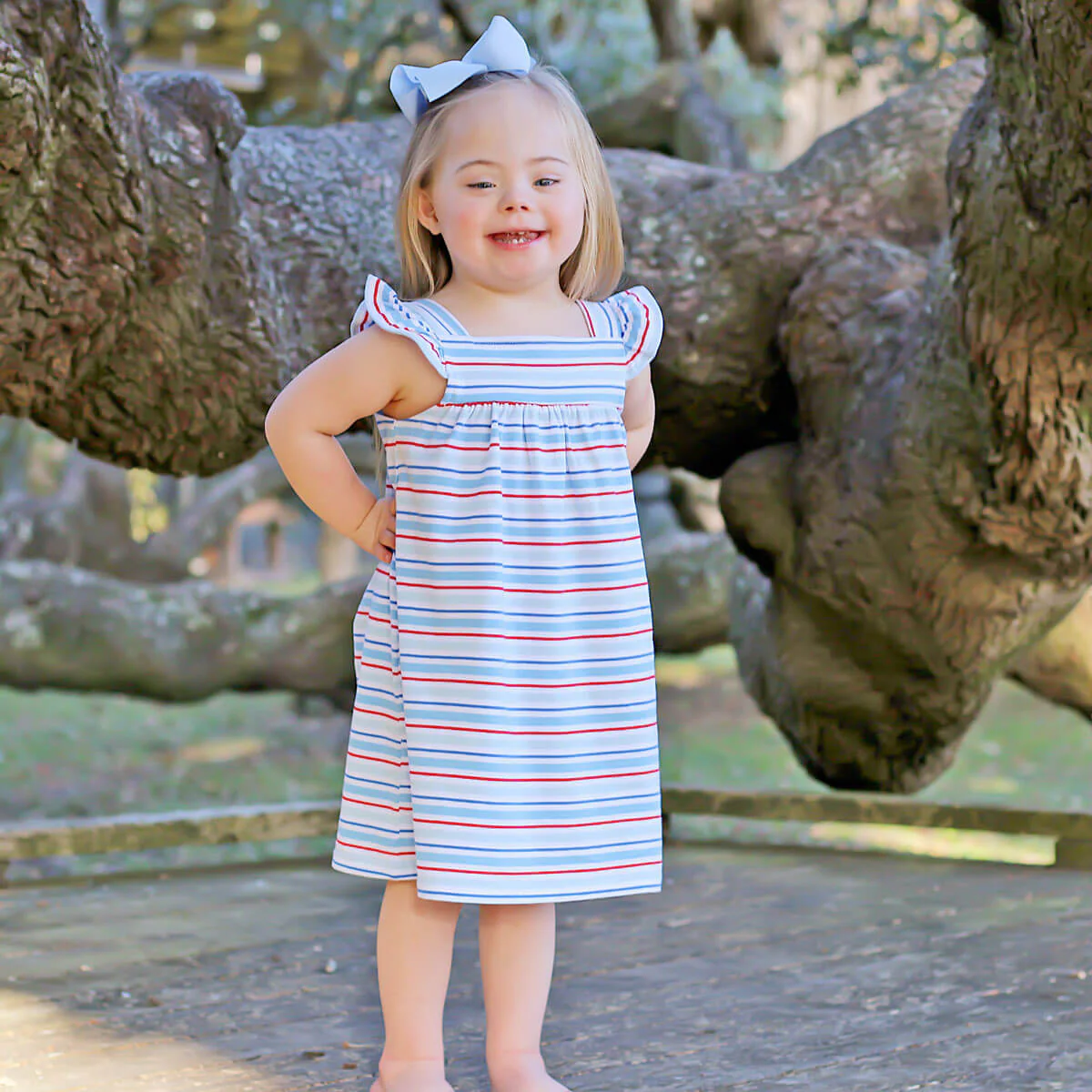 Patriotic Play Red & Blue Stripe Amy Dress - Image 4