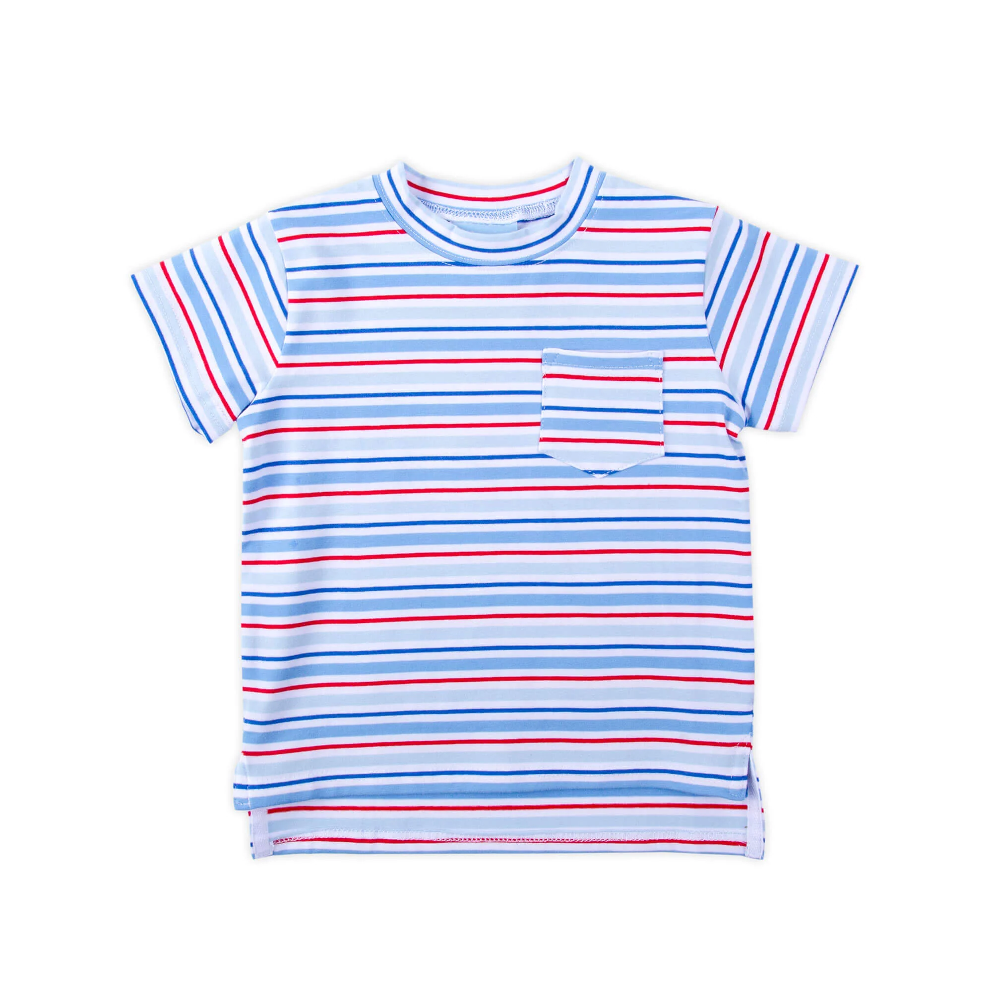 Patriotic Play Red & Blue Stripe Short Sleeve Pocket Shirt - Image 2