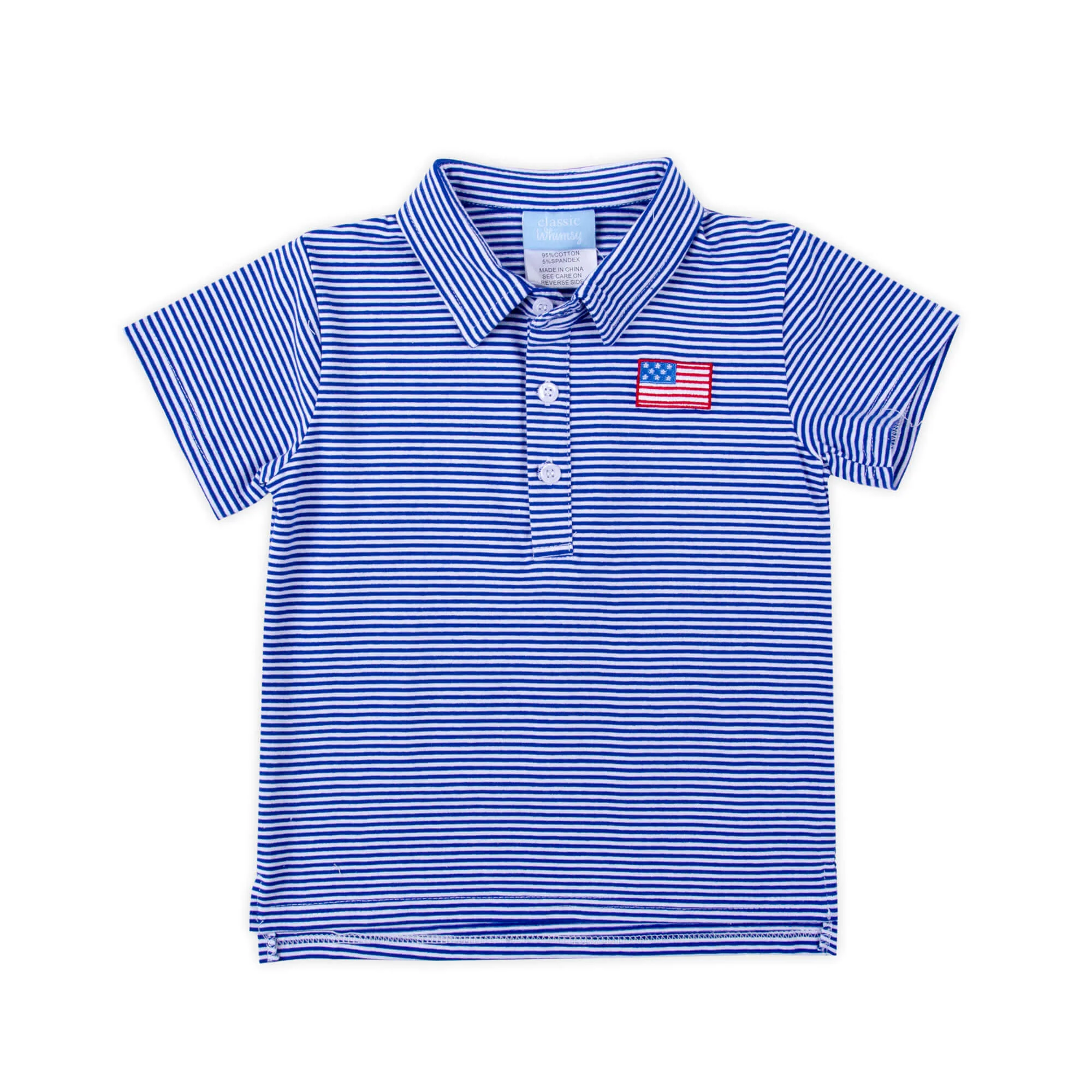 Patriotic Spirit Blue Stripe Polo - Image 2
