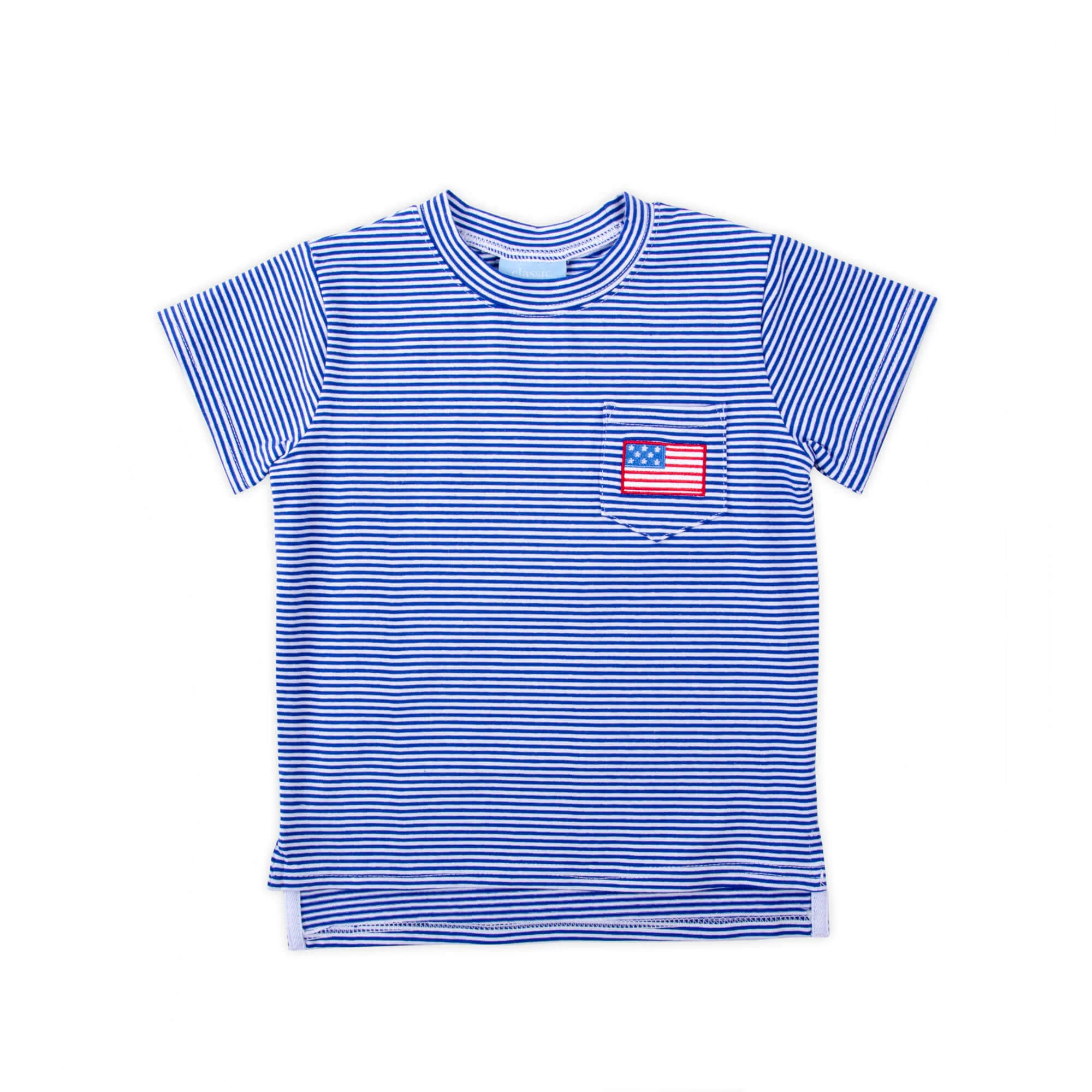 Patriotic Spirit Blue Stripe Short Sleeve Pocket Shirt - Image 2