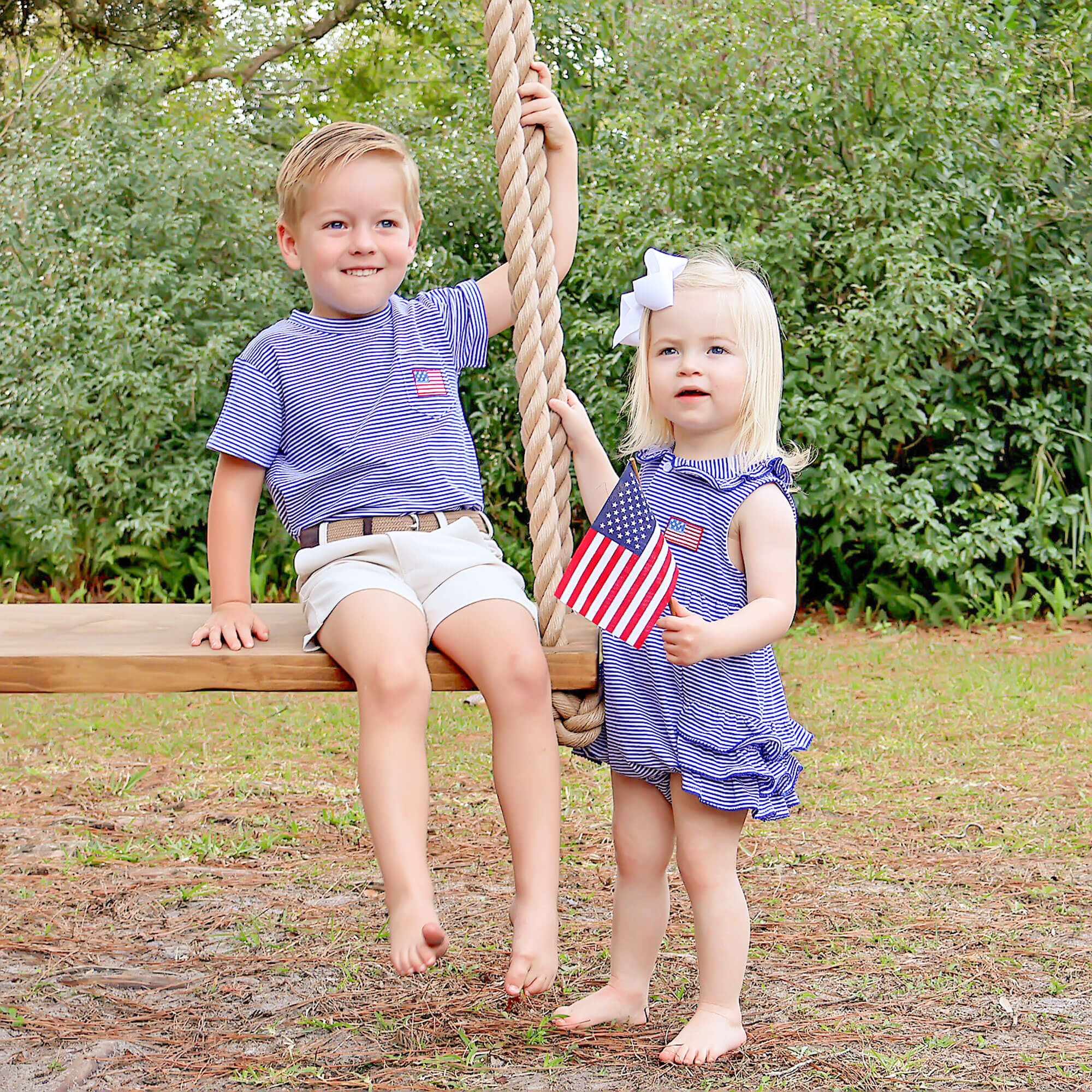 Patriotic Spirit Blue Stripe Short Sleeve Pocket Shirt - Image 6