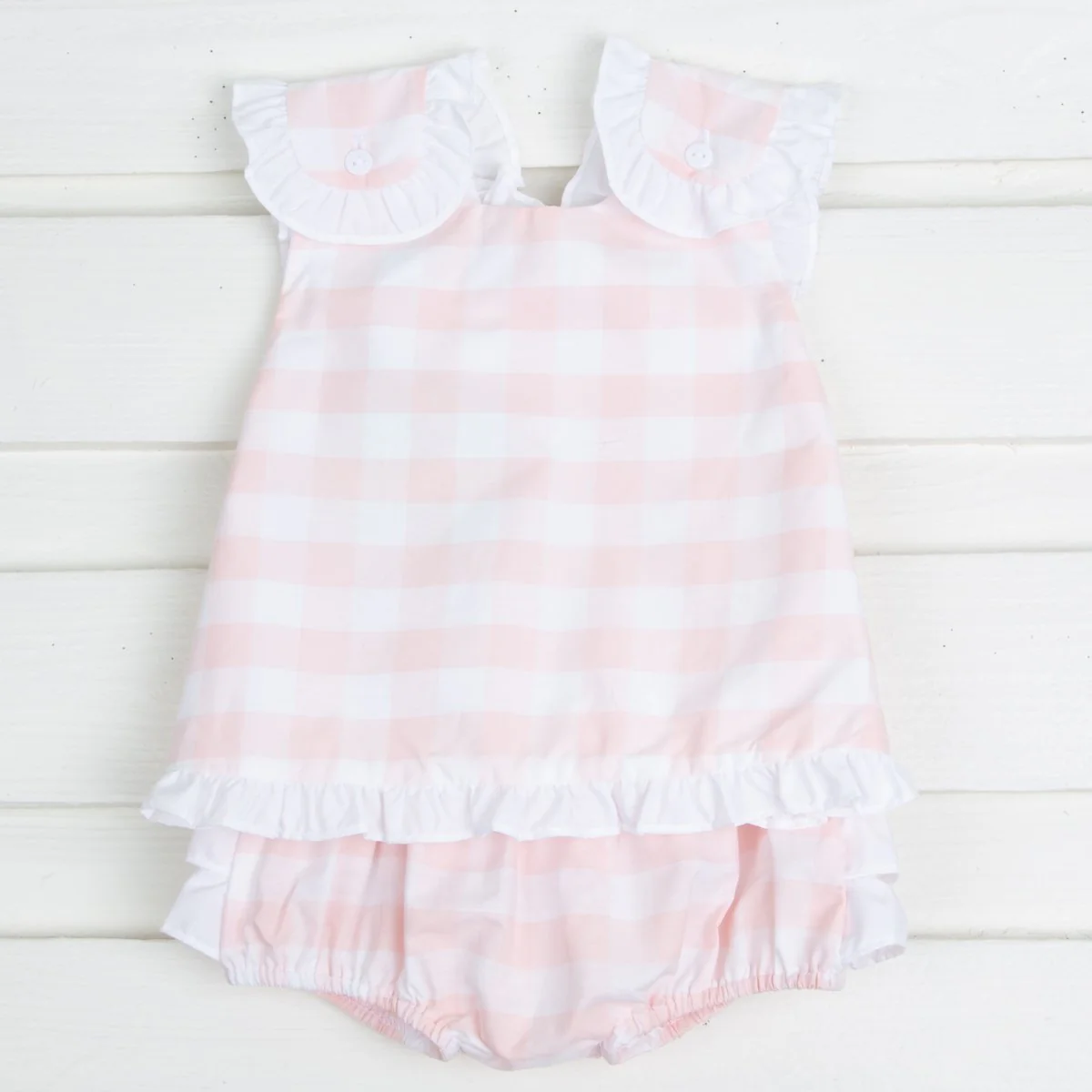 Peach Buffalo Check Pop Over Set - Image 2