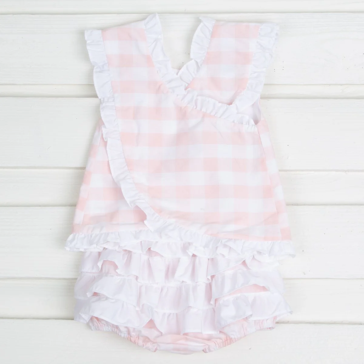 Peach Buffalo Check Pop Over Set - Image 3