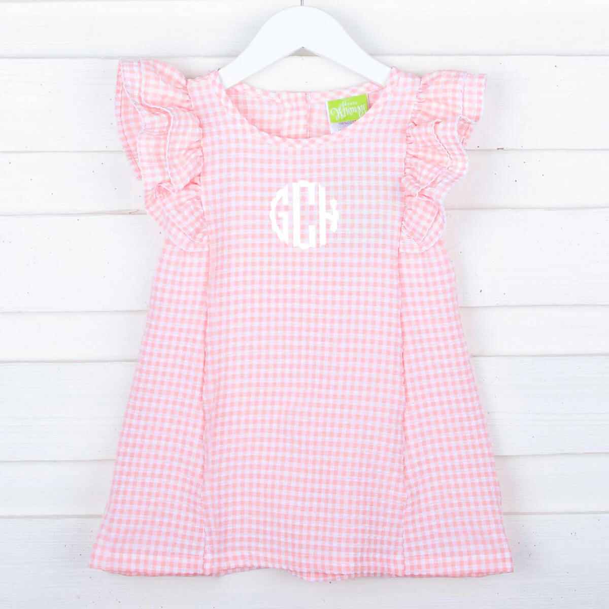 Peach Gingham Waterfall Dress - Image 3