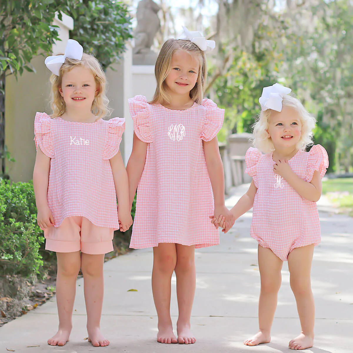 Peach Gingham Waterfall Short Set - Image 7