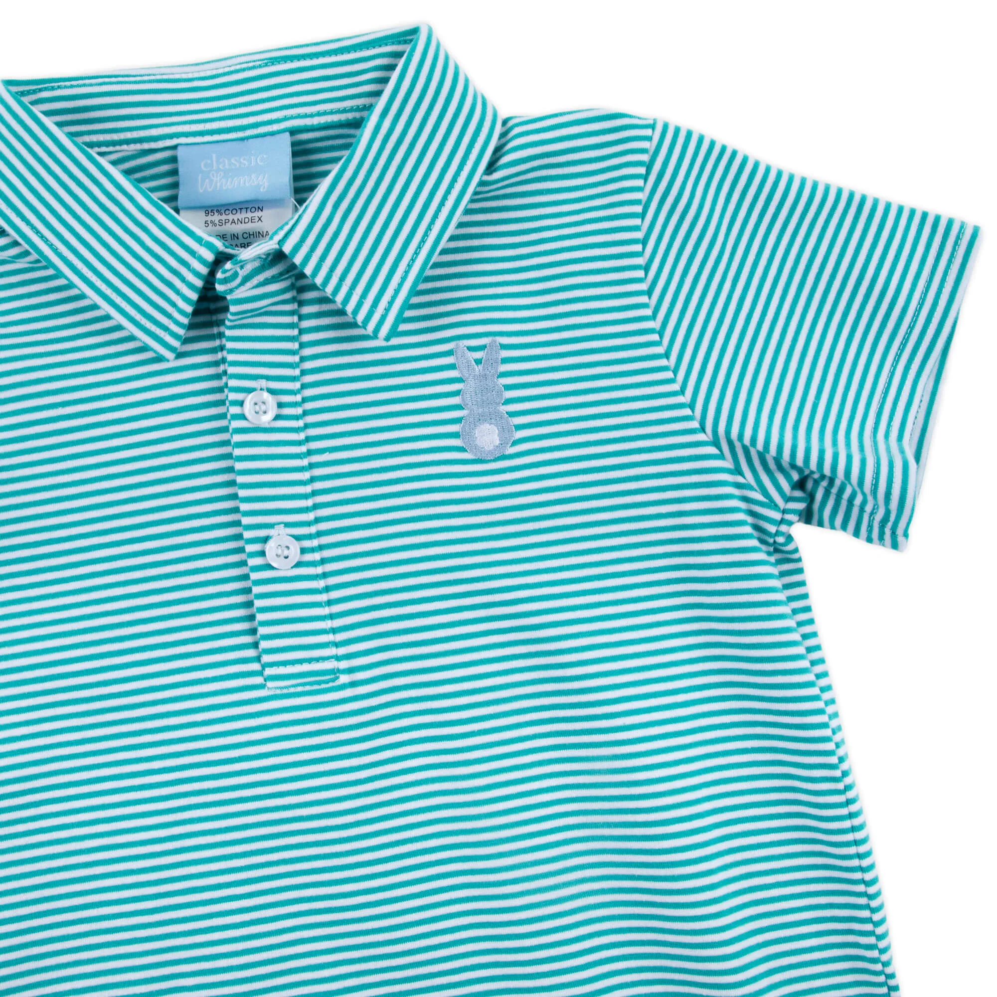 Peep Turquoise Stripe Polo - Image 2