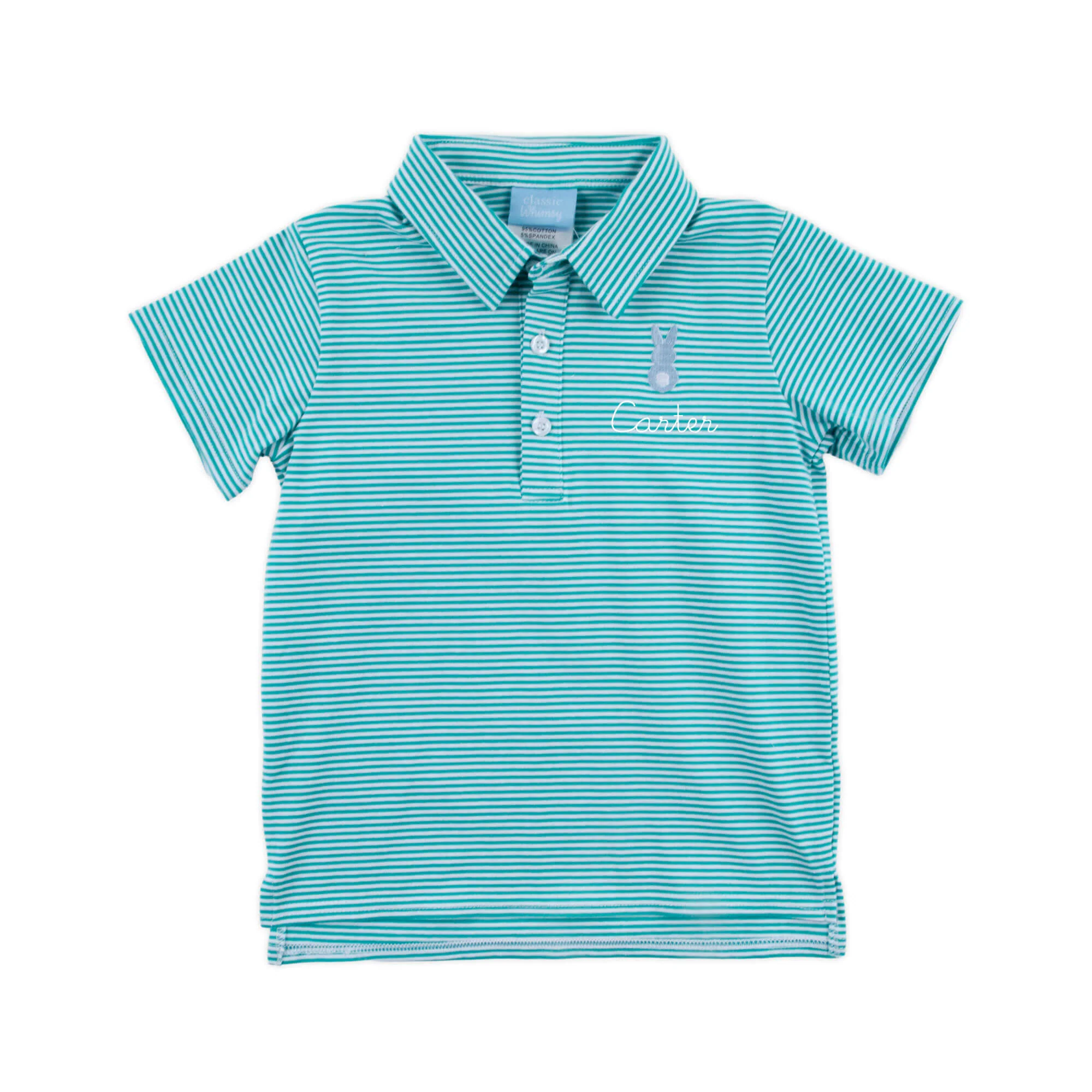 Peep Turquoise Stripe Polo - Image 3