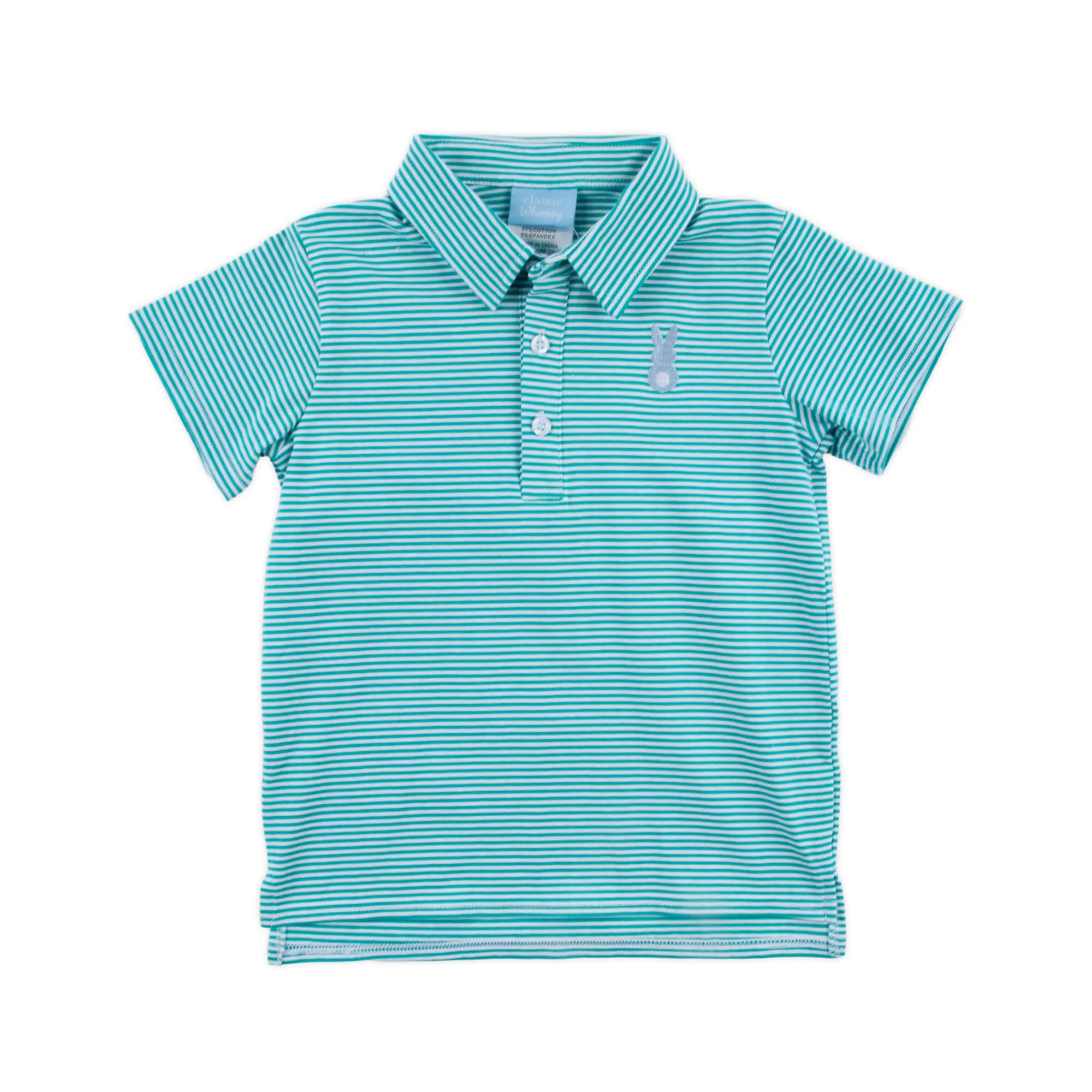 Peep Turquoise Stripe Polo - Image 5