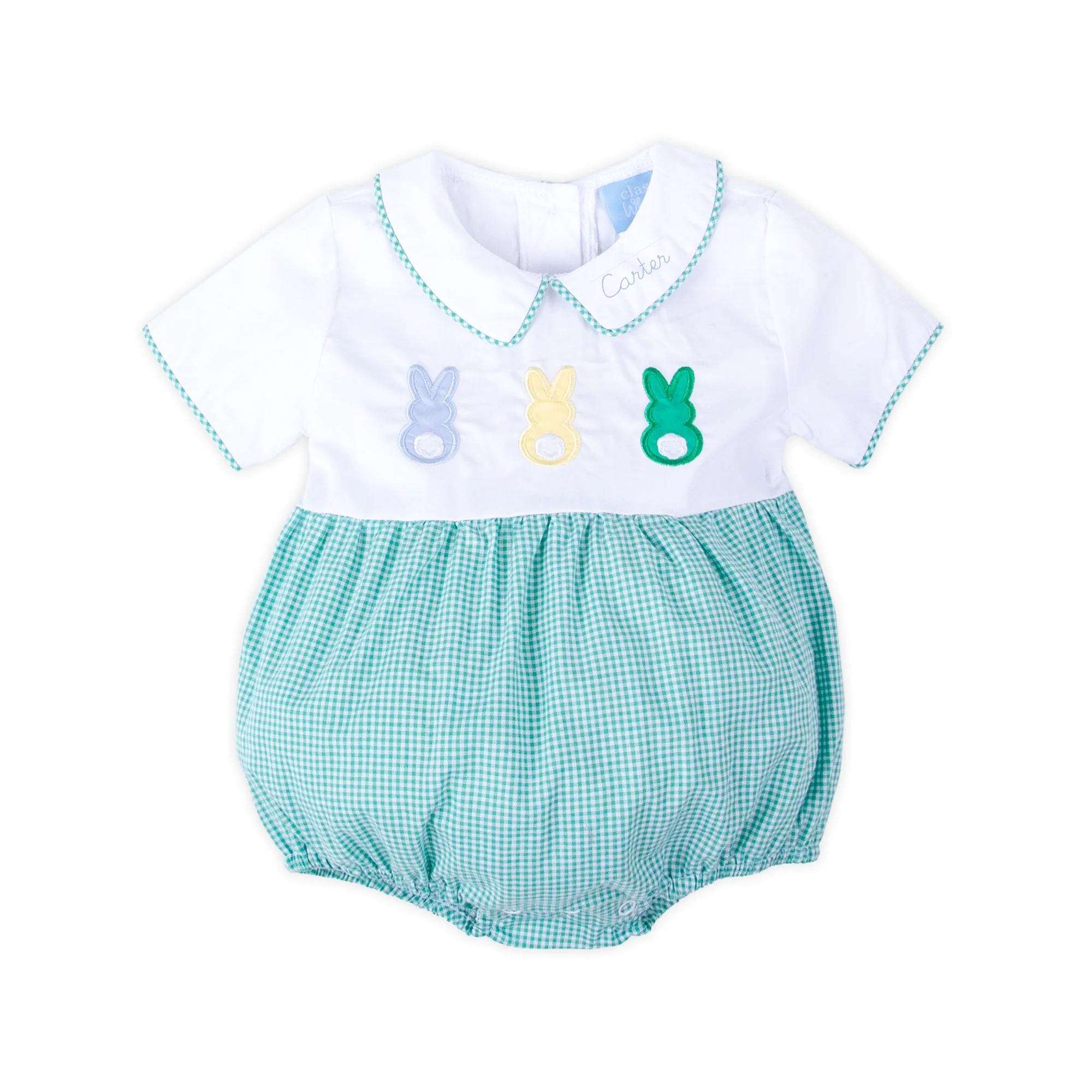 Peeps Green Gingham Collared Bubble - Image 2
