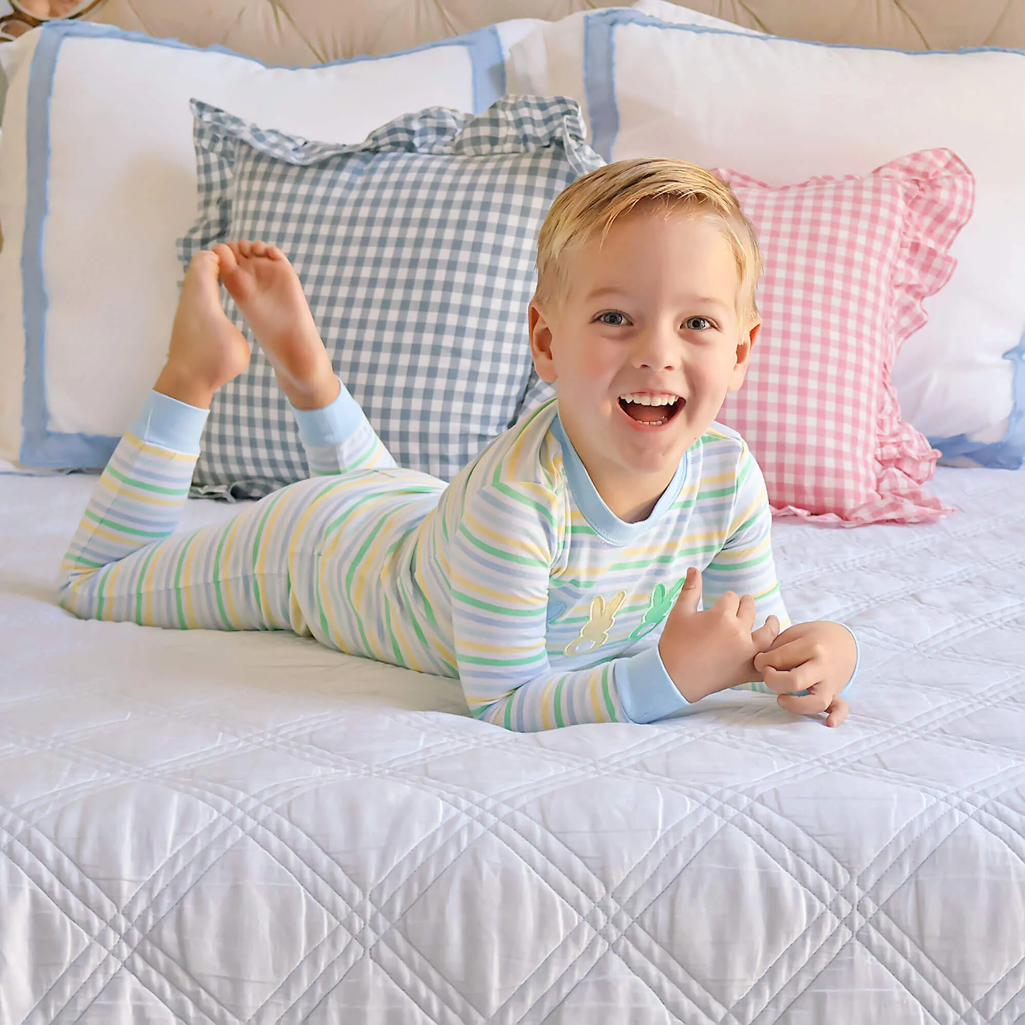 Peeps Pastel Blue Stripe Pajamas - Image 3