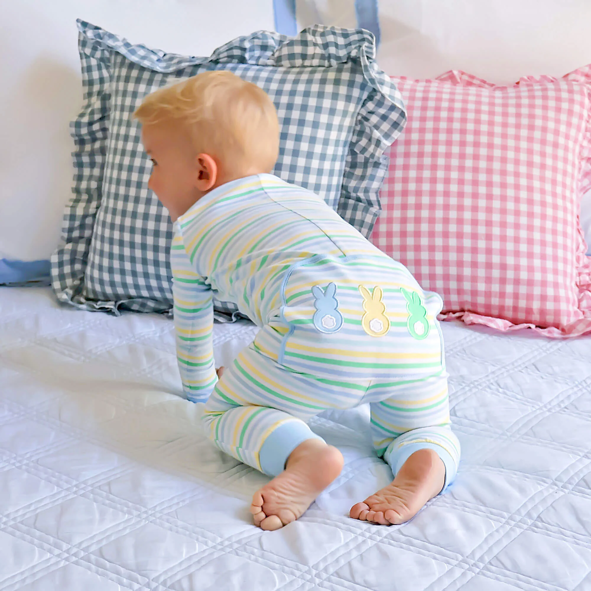 Peeps Pastel Blue Stripe Zip Sleeper - Image 4