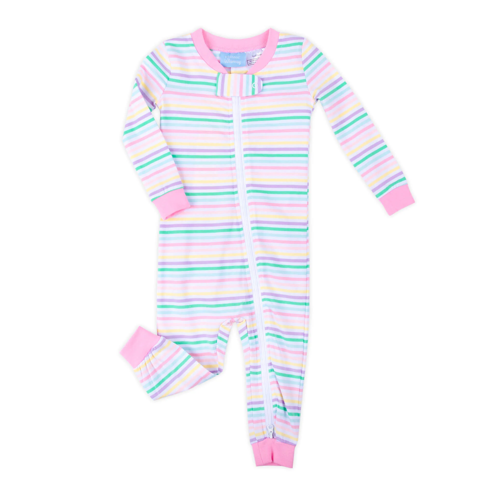 Peeps Pastel Pink Stripe Zip Sleeper - Image 3