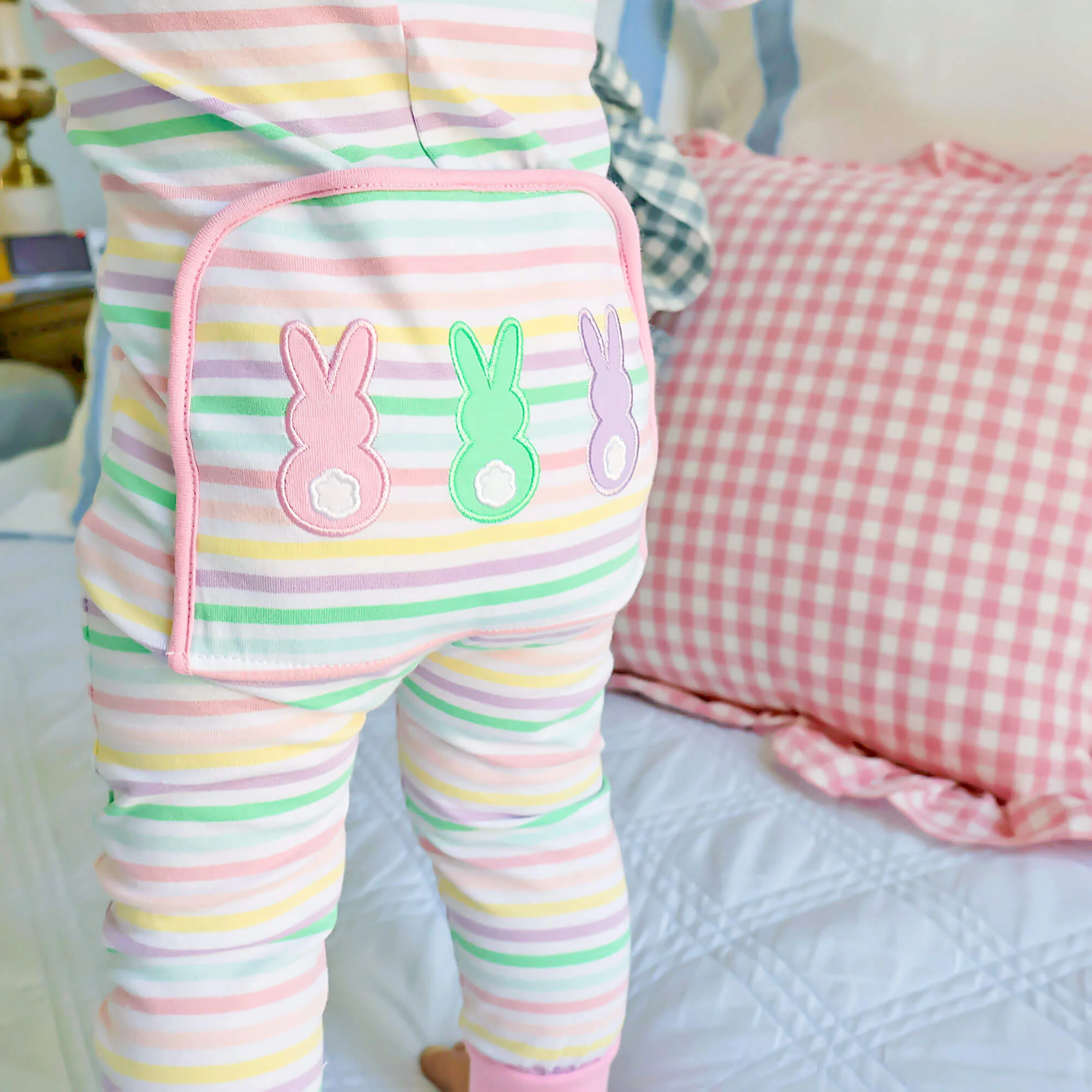 Peeps Pastel Pink Stripe Zip Sleeper - Image 4