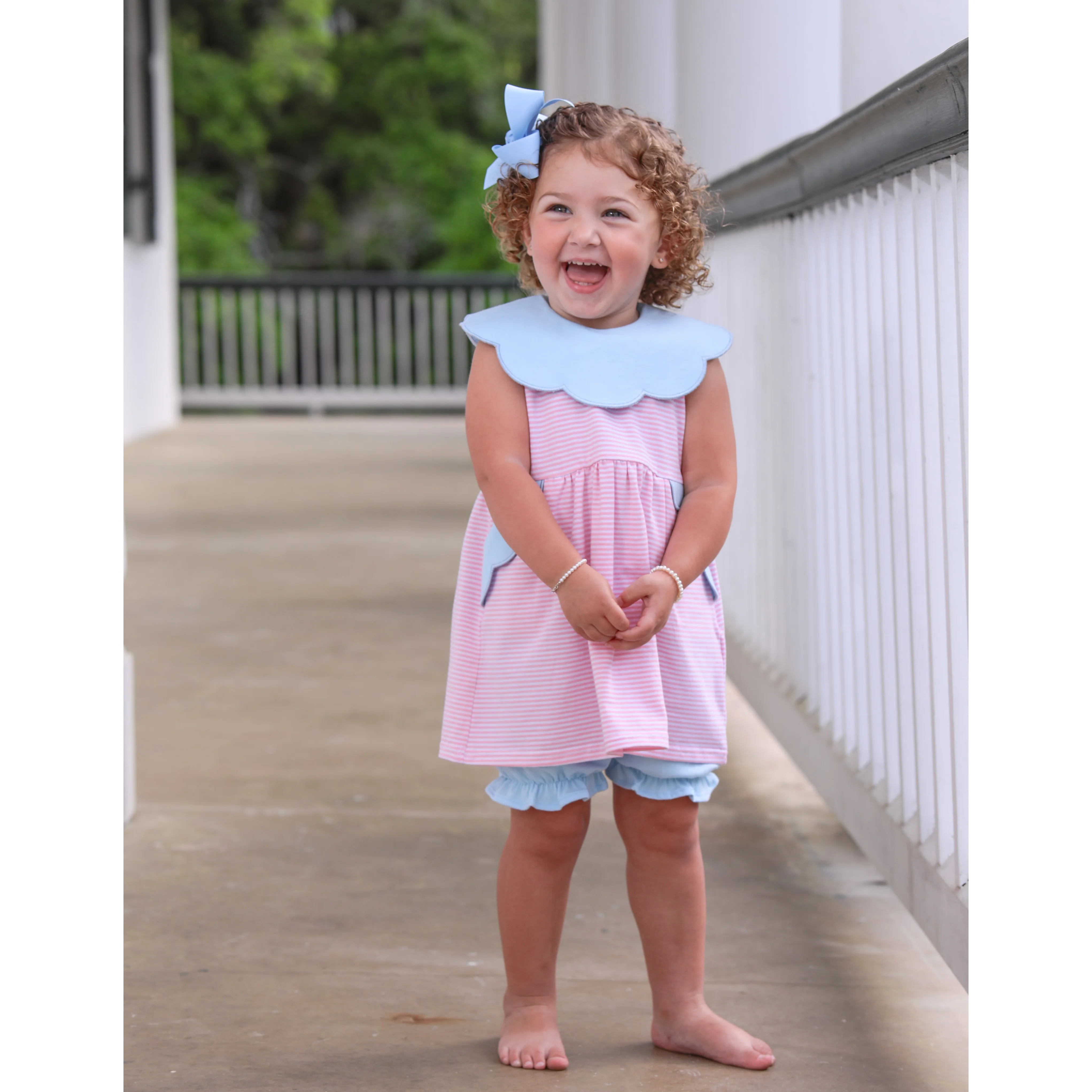 Penelope Scalloped Light Pink Bloomer Set - Image 2