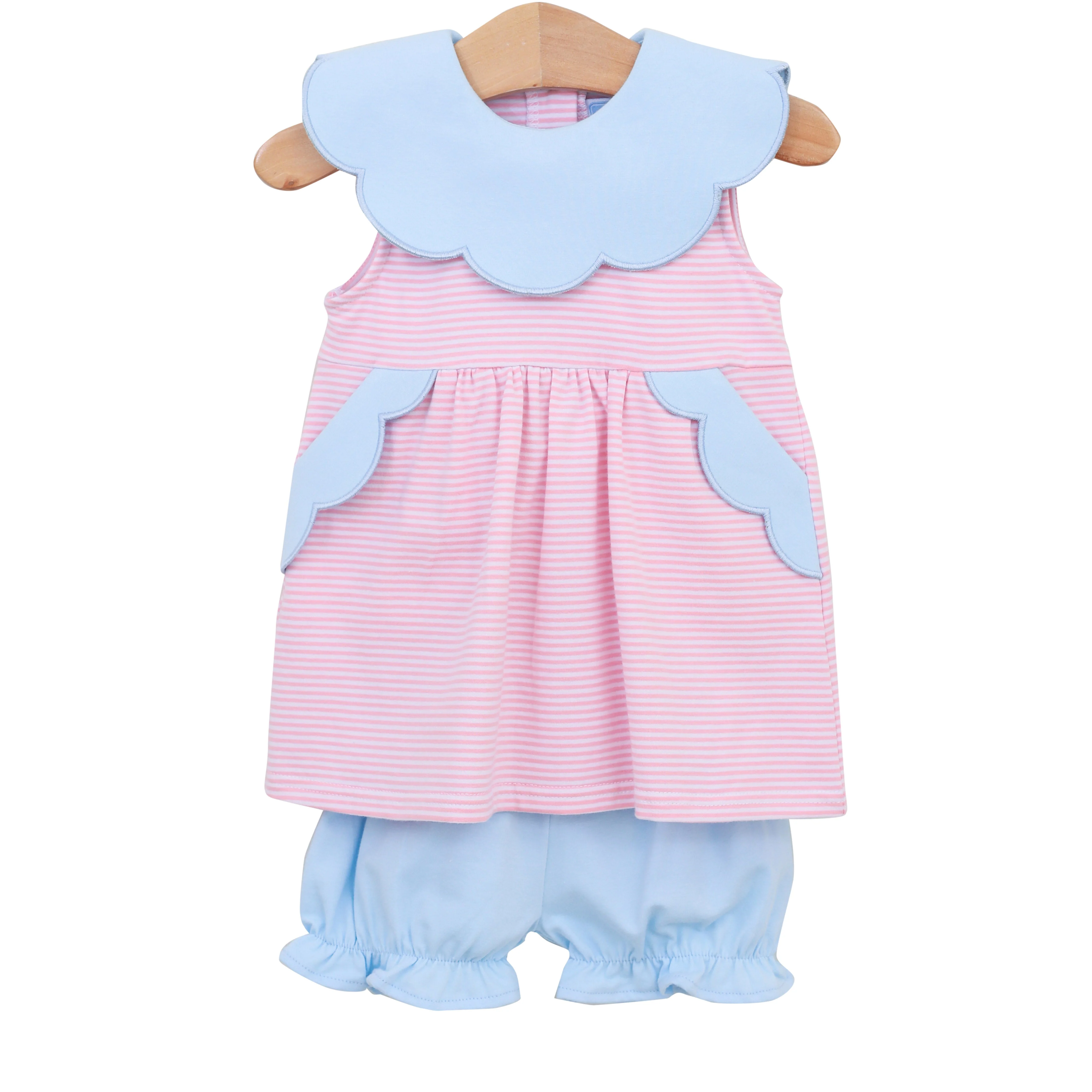 Penelope Scalloped Light Pink Bloomer Set - Image 3