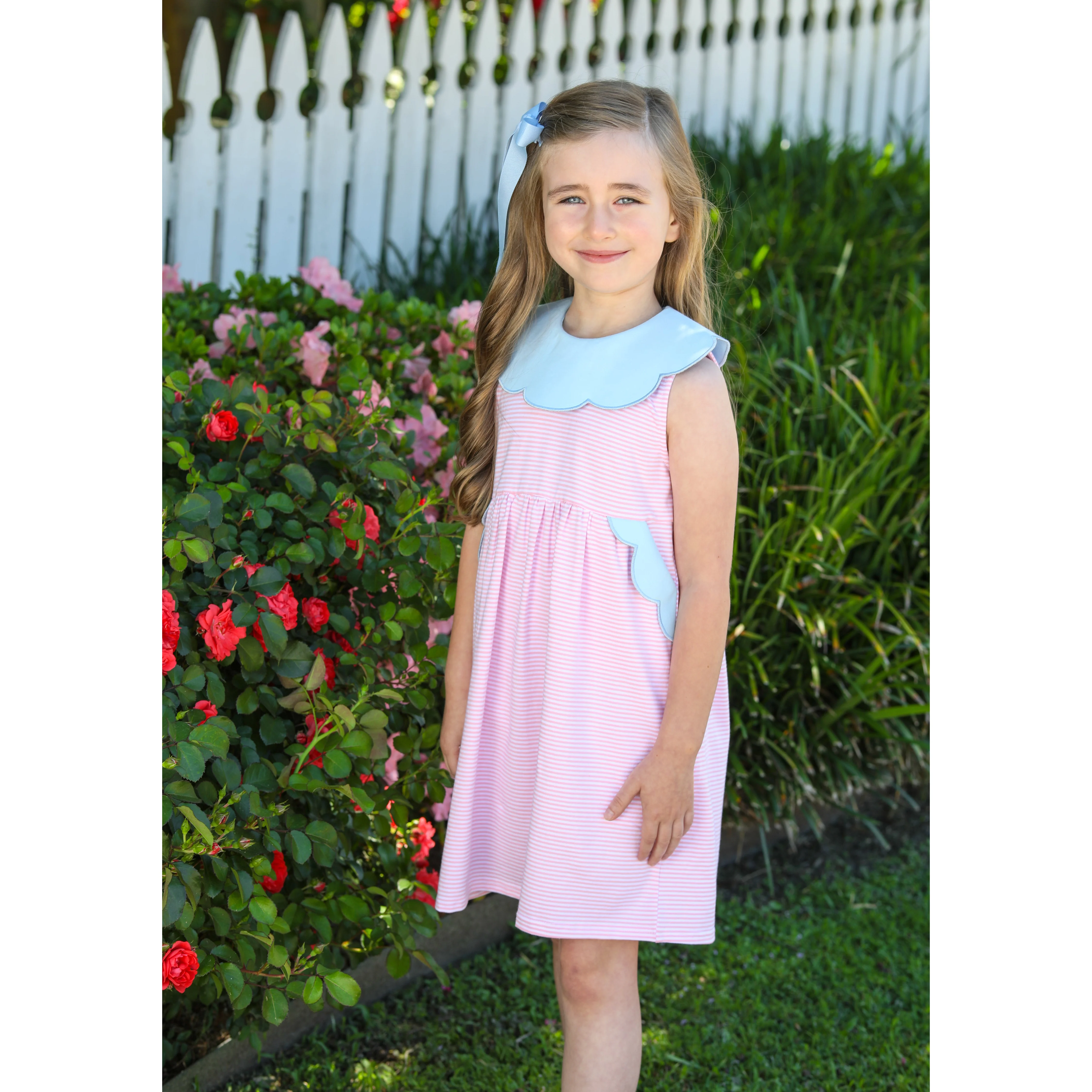 Penelope Scalloped Light Pink Dress - Image 2