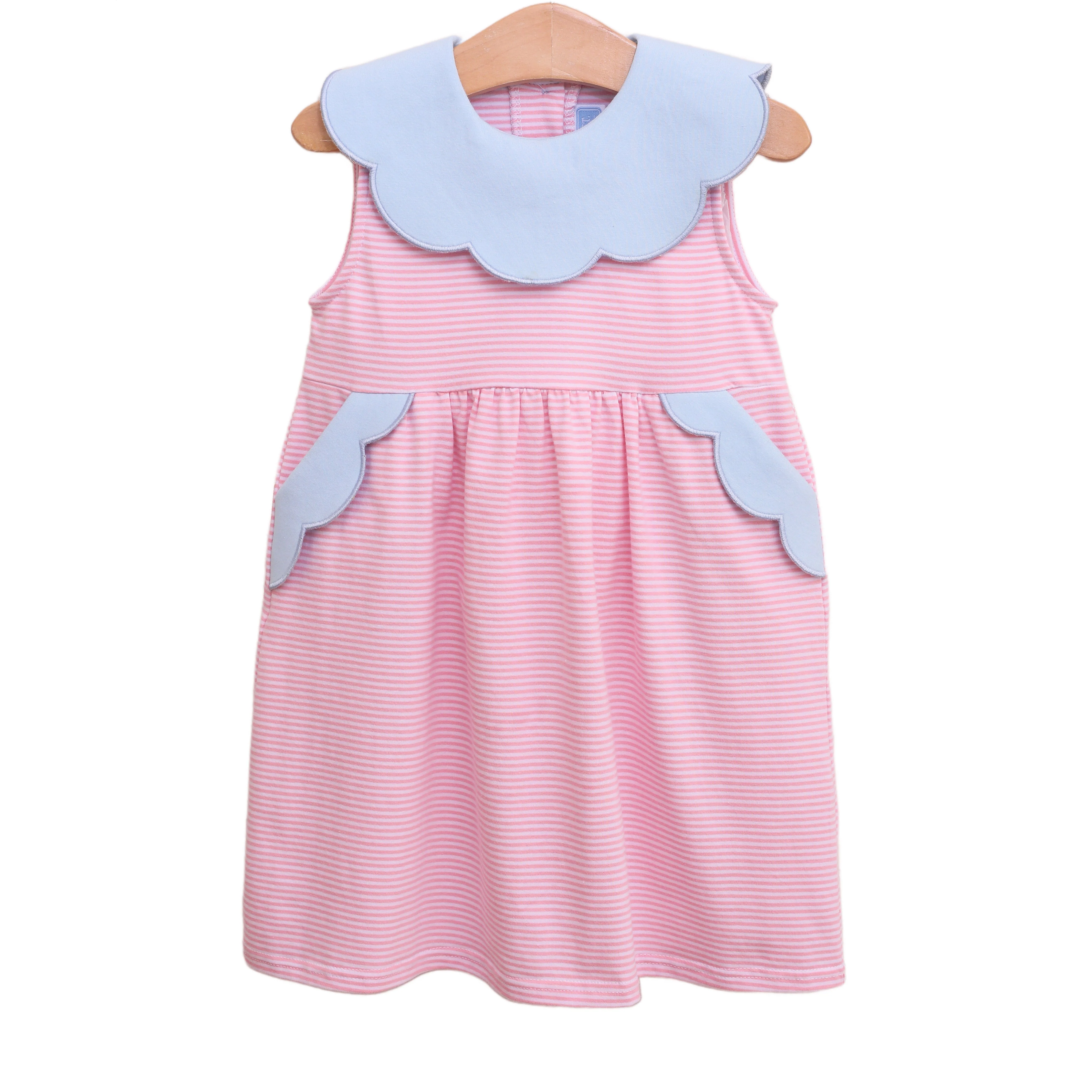 Penelope Scalloped Light Pink Dress - Image 3