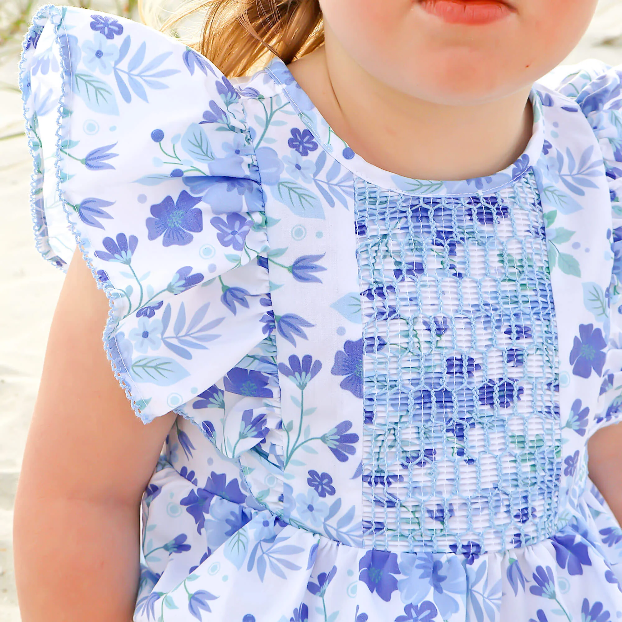 Petal Dream Blue Smocked Rachel Bubble - Image 3