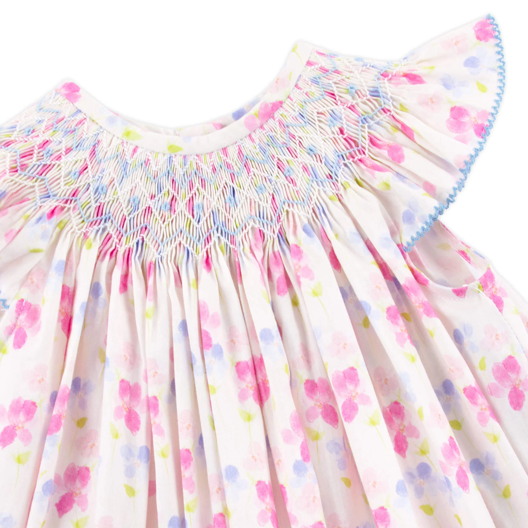 Petal Paradise Geo Smocked Angel Sleeve Dress - Image 2