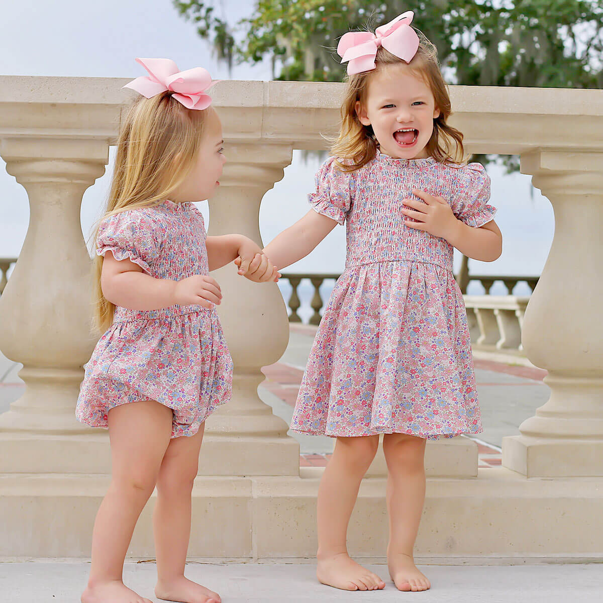 Flowers in Paris Smocked Ariella Bubble - Image 4