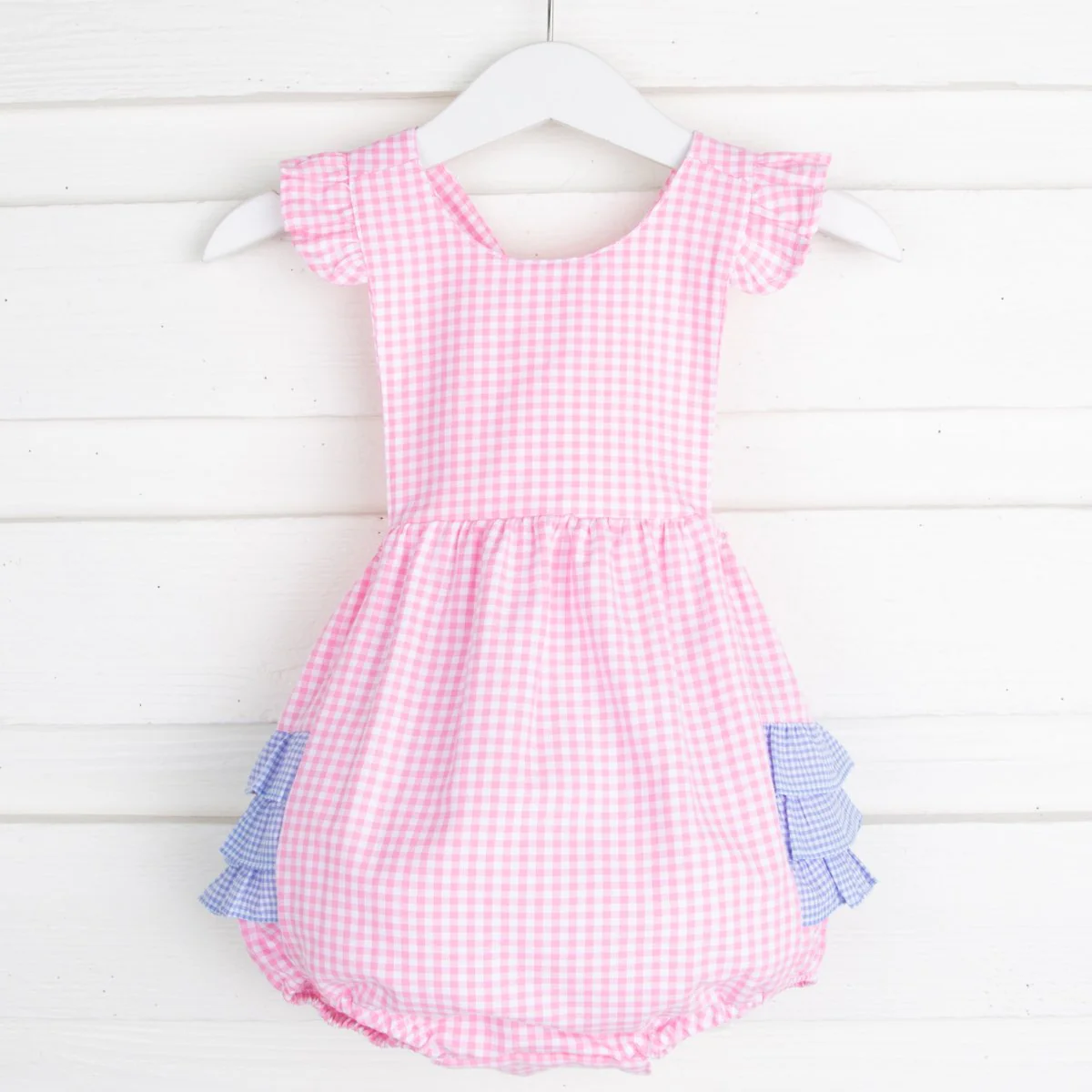 Pink and Blue Gingham Ruffle Bubble - Image 2