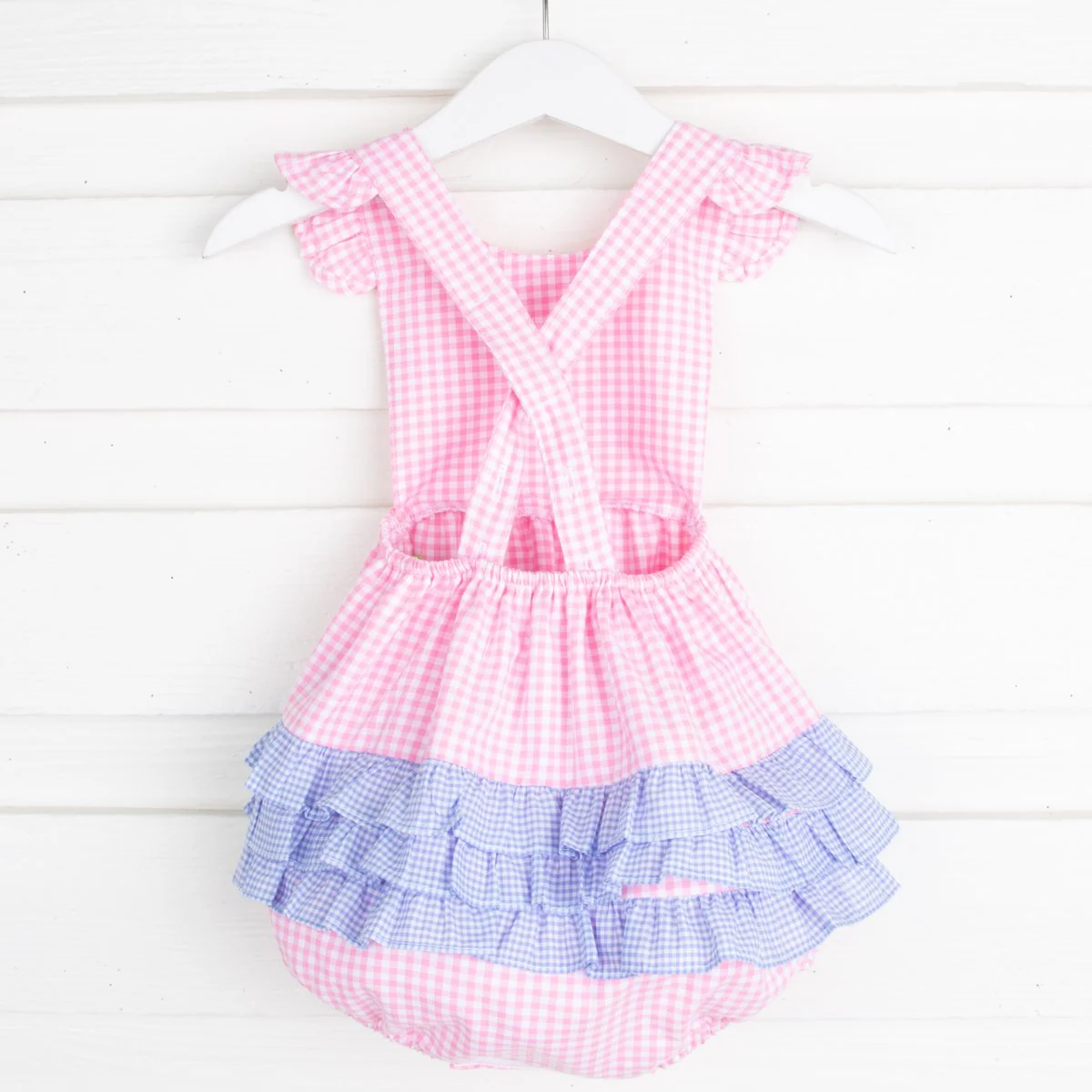 Pink and Blue Gingham Ruffle Bubble - Image 3