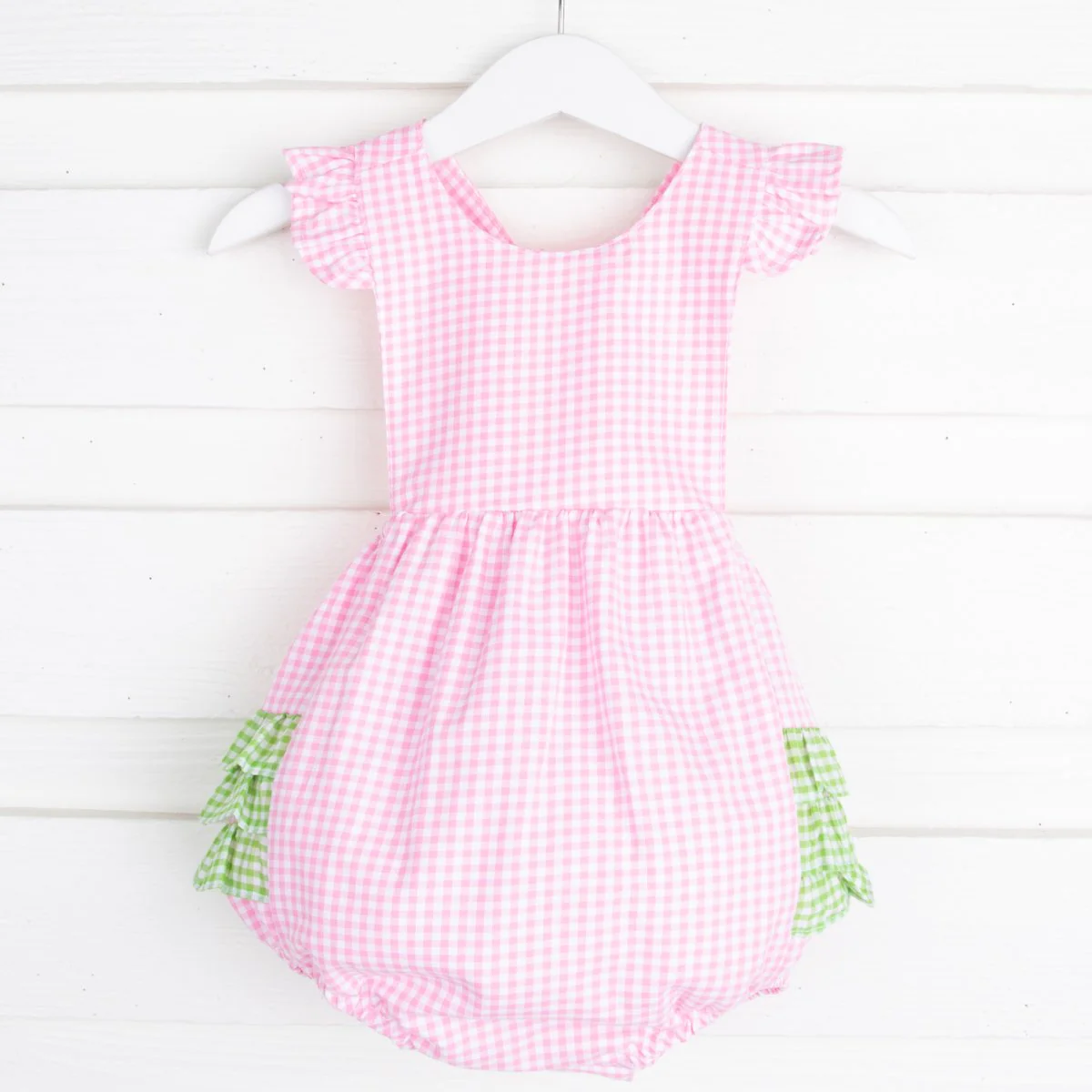 Pink and Green Gingham Ruffle Bubble - Image 2