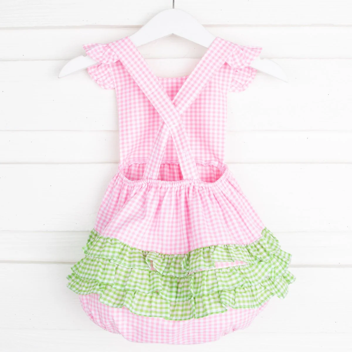 Pink and Green Gingham Ruffle Bubble - Image 3